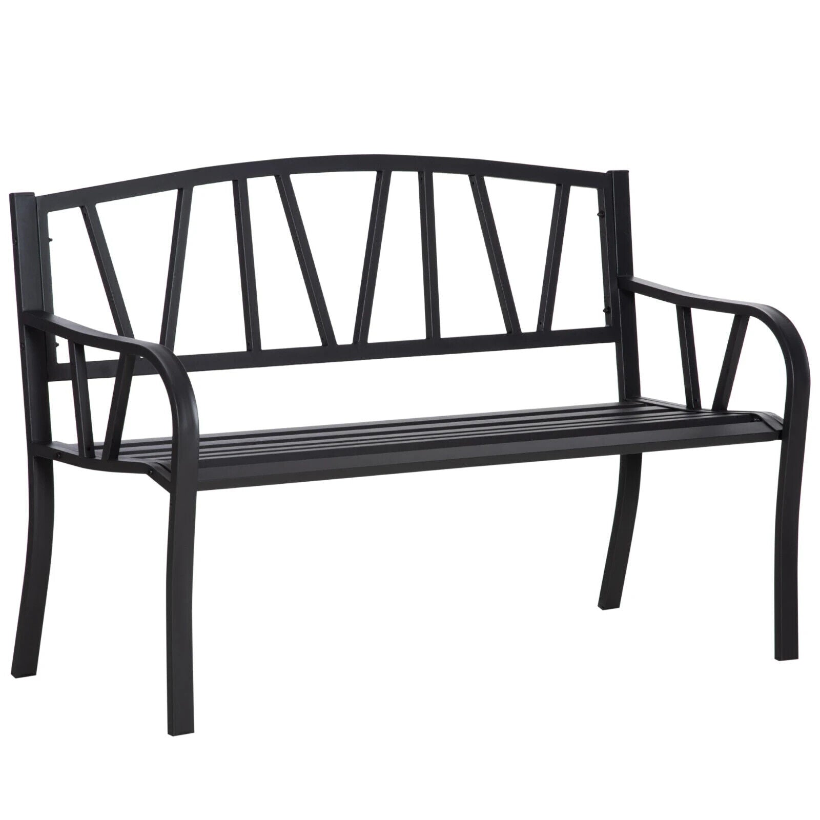 Metal Garden Bench 2 Seater Loveseat Outdoor Garden Furniture Patio Bench Seat - Home and Garden Furniture Shop - #rustic - furniture#