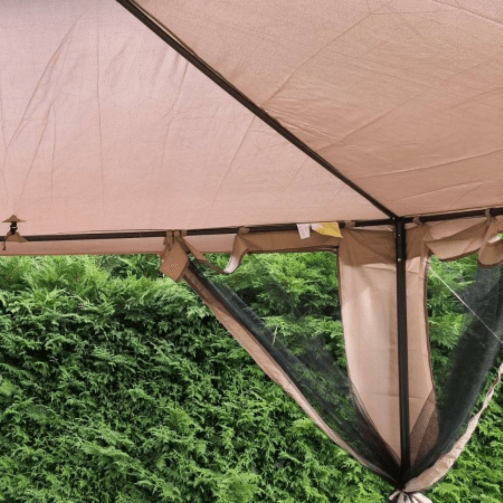 Metal Garden Gazebo Outdoor 2 - Tier Roof Marquee Party Tent Taup Shelter 3 x 3 m - Home and Garden Furniture Shop - #rustic - furniture#