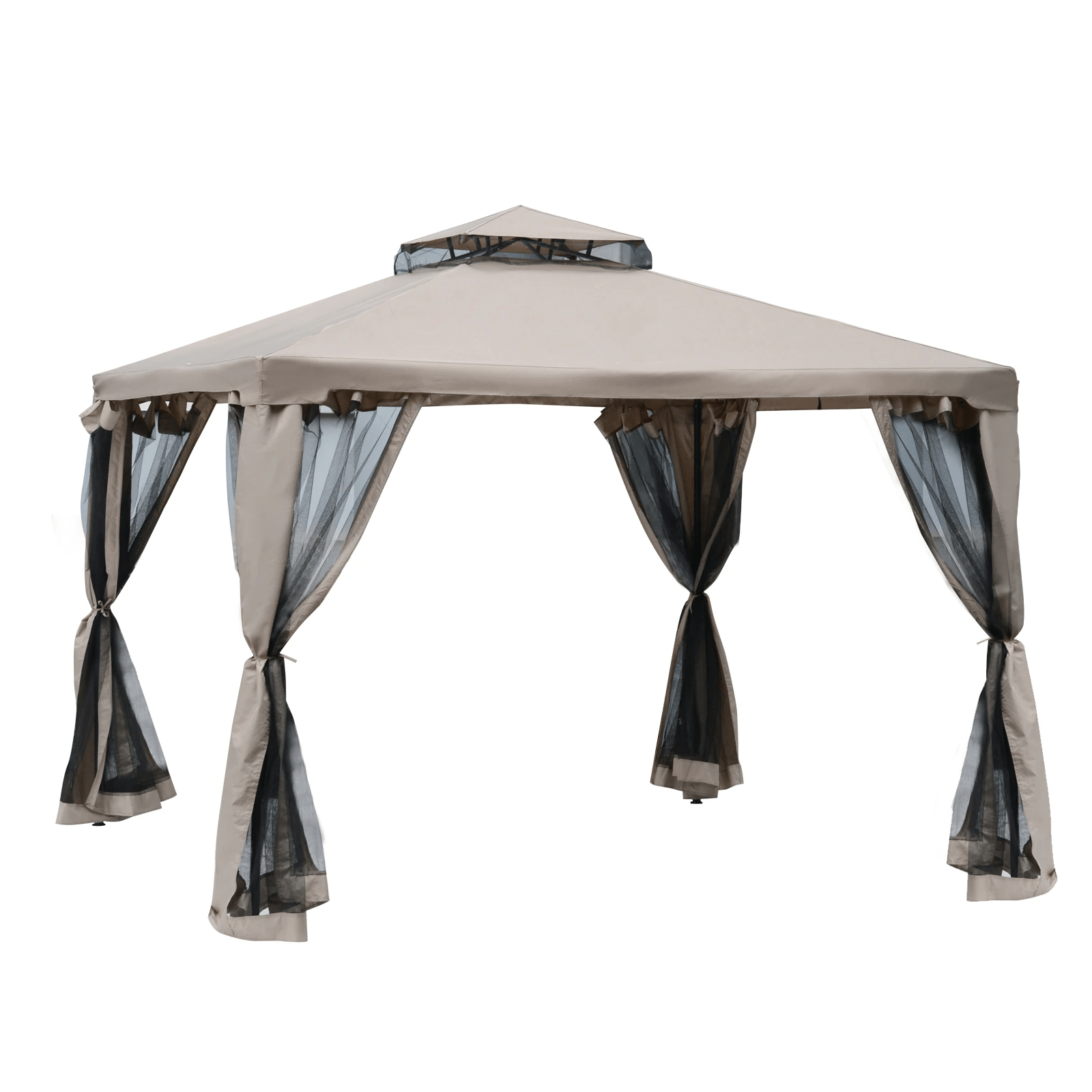 Metal Garden Gazebo Outdoor 2 - Tier Roof Marquee Party Tent Taup Shelter 3 x 3 m - Home and Garden Furniture Shop - #rustic - furniture#