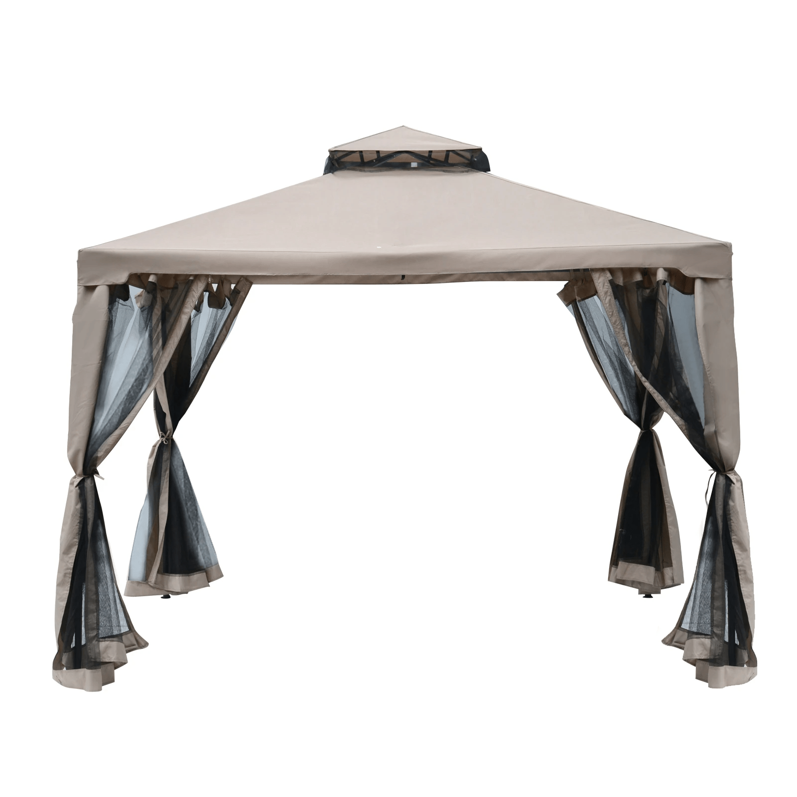 Metal Garden Gazebo Outdoor 2 - Tier Roof Marquee Party Tent Taup Shelter 3 x 3 m - Home and Garden Furniture Shop - #rustic - furniture#