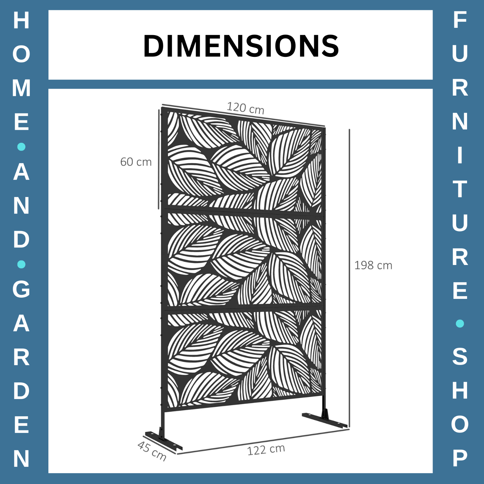 Metal Garden Privacy Screen Decorative Outdoor Divider Panel with Leaf Design - Home and Garden Furniture Shop - rustic - furniture