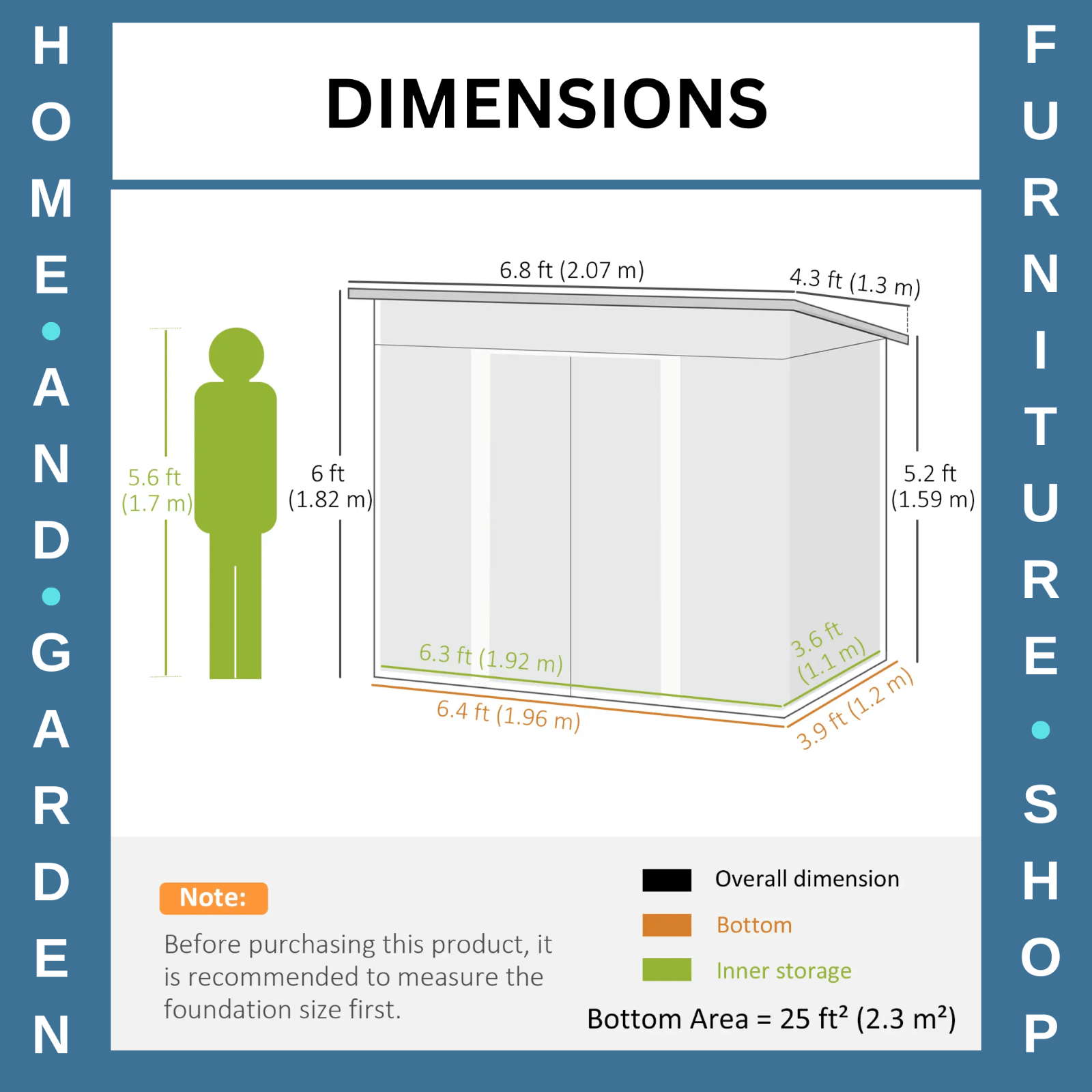 Metal Garden Shed Garden Patio Tool Shed Outdoor Storage 2 Doors Foundation Kit - Home and Garden Furniture Shop - rustic - furniture