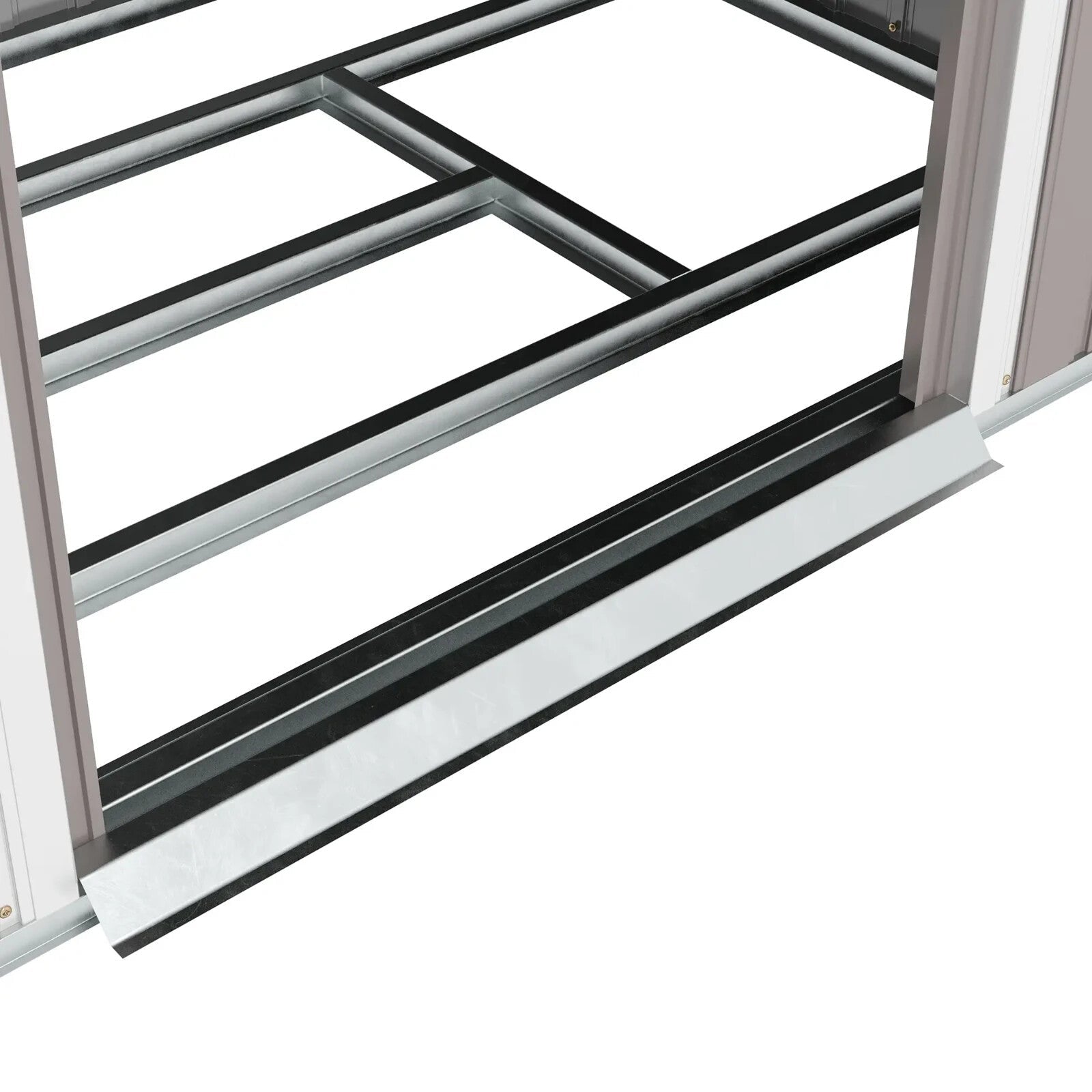 Metal Garden Storage Shed with Double Door 7 x 4ft Patio Tool Shed Outhouse Grey - Home and Garden Furniture Shop - rustic - furniture