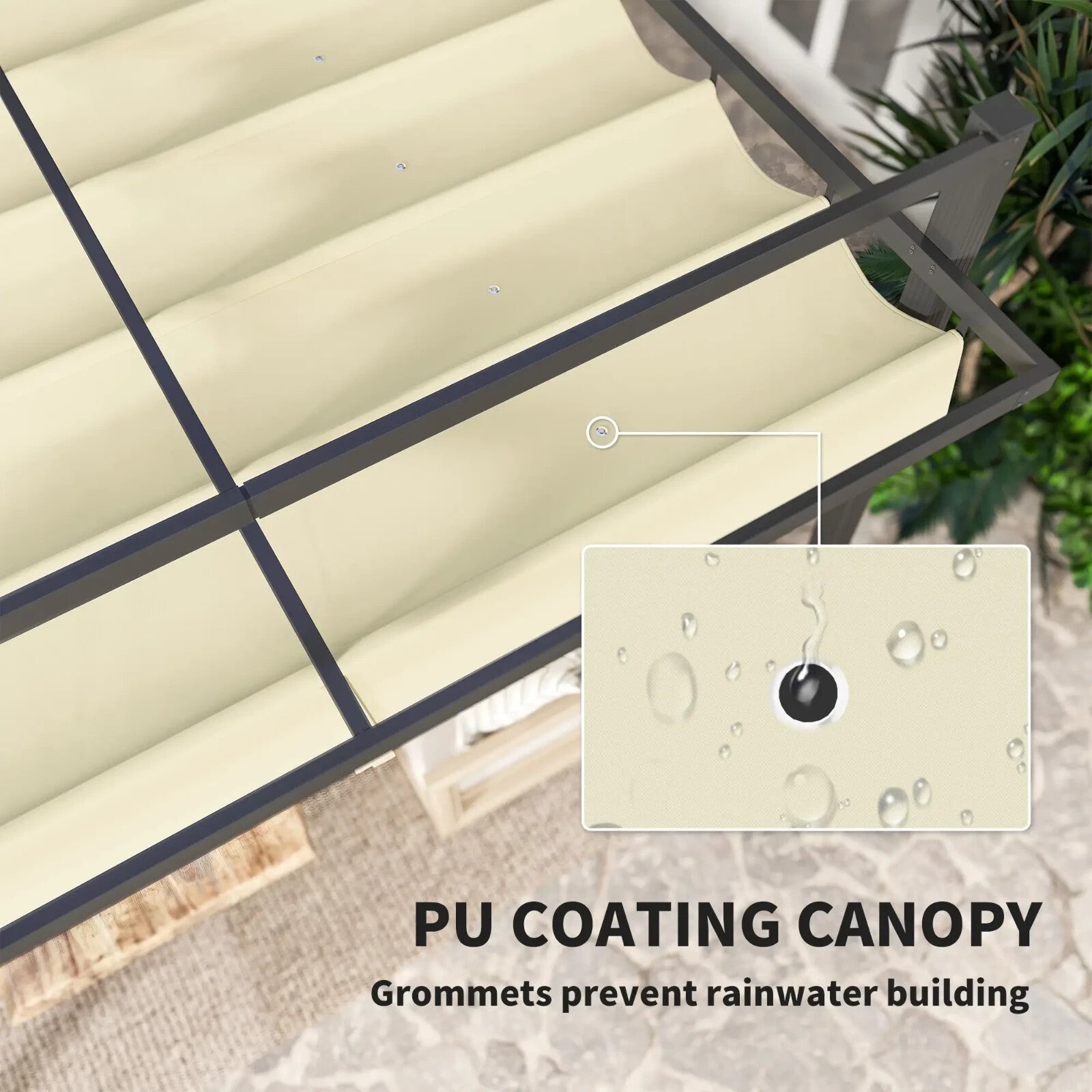 Metal Pergola Gazebo Garden Shelter Heavy Duty Aluminium Frame Patio Canopy 3m - Home and Garden Furniture Shop - rustic - furniture