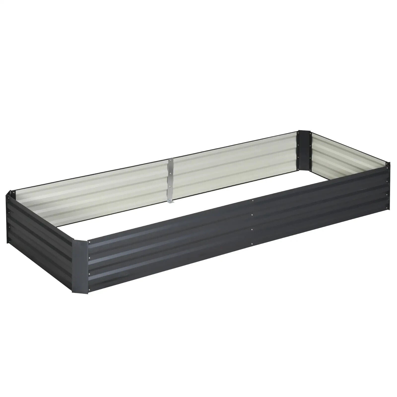 Metal Raised Garden Bed Planter Box 241x90.5x30cm for Flowers Herbs Outdoor Grey - Home and Garden Furniture Shop - #rustic - furniture#
