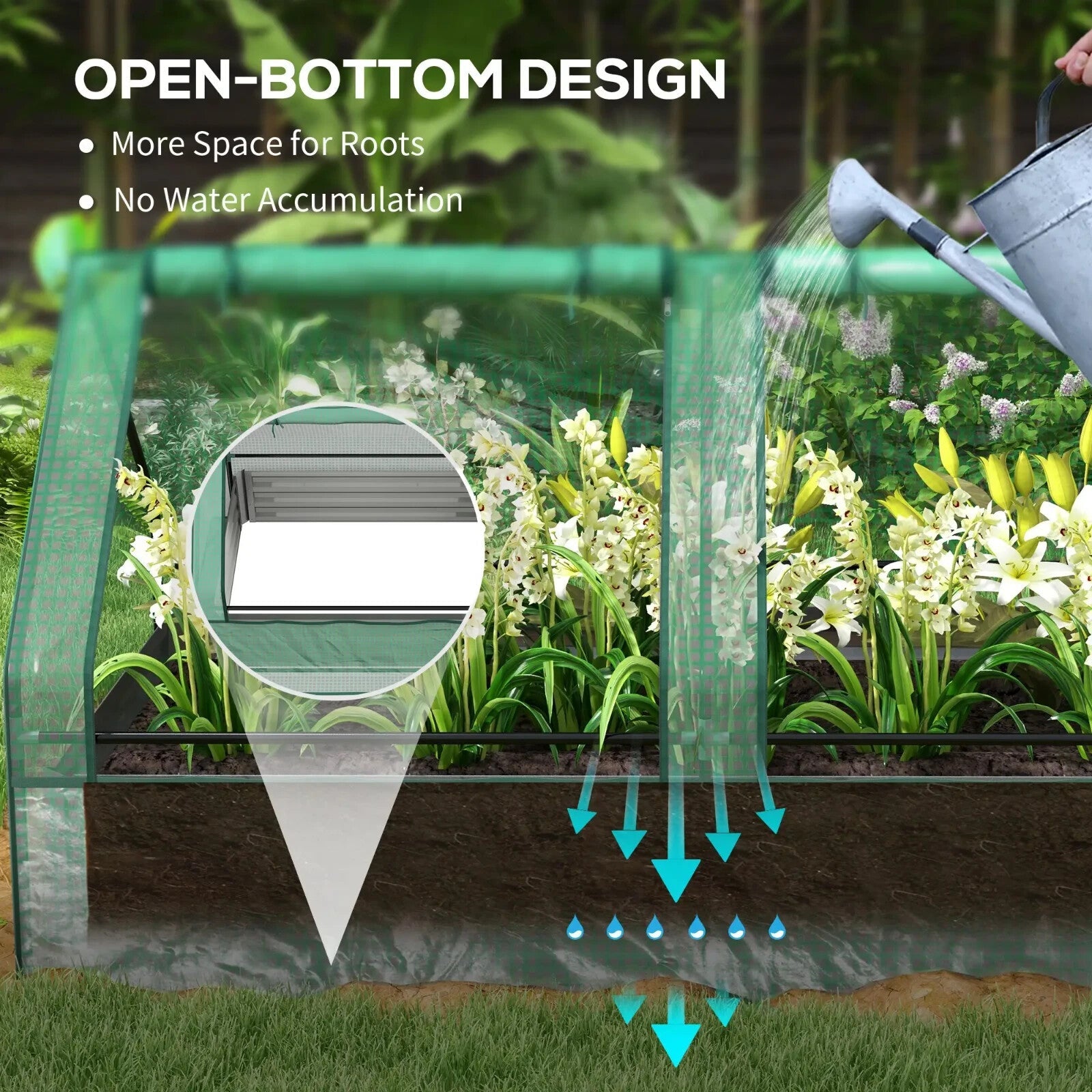 Metal Raised Garden Bed with Cover Greenhouse Planter Box for Herbs Vegetables - Home and Garden Furniture Shop - rustic - furniture