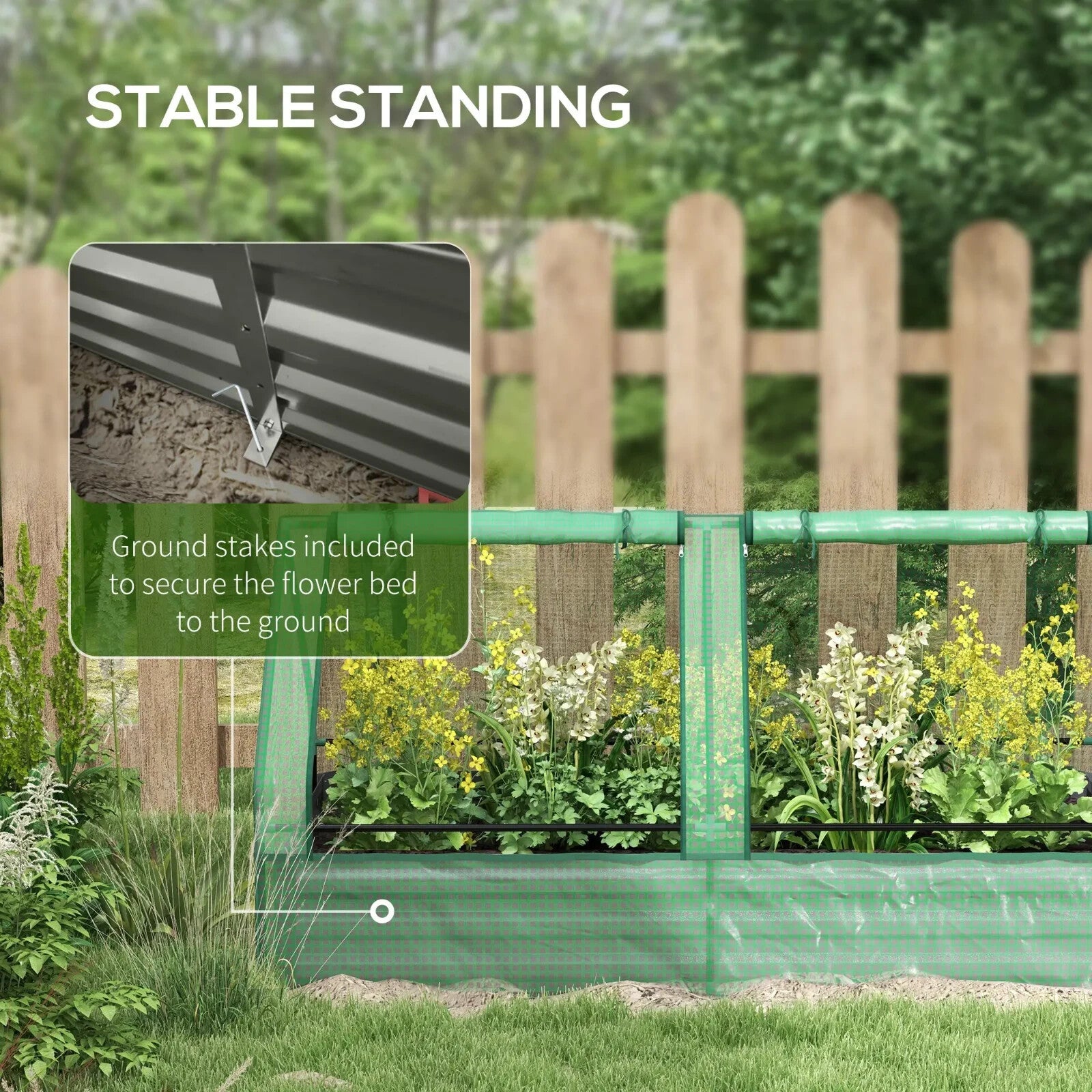 Metal Raised Garden Bed with Cover Greenhouse Planter Box for Herbs Vegetables - Home and Garden Furniture Shop - rustic - furniture