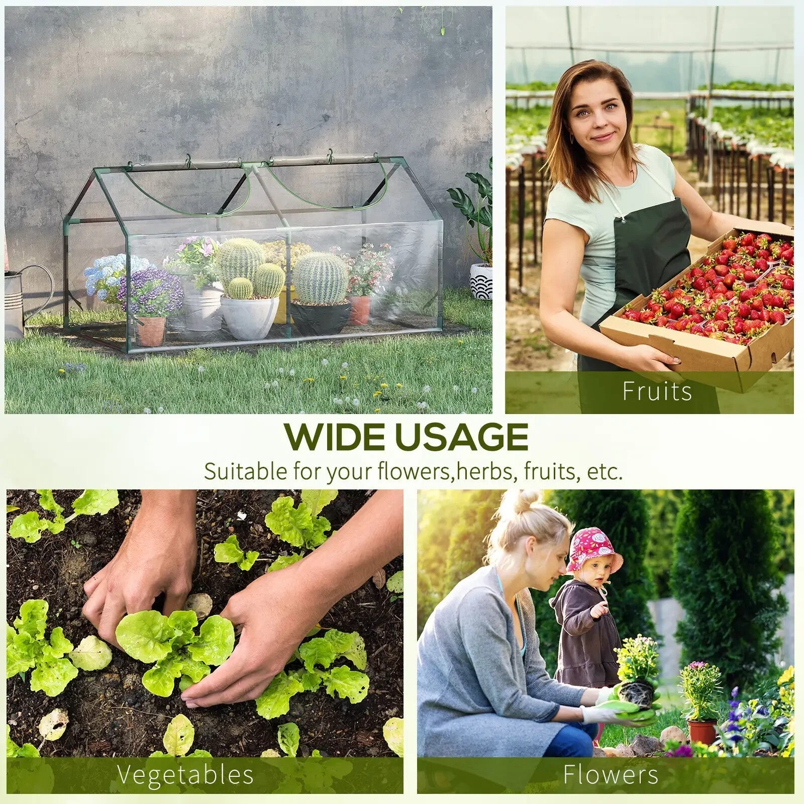 Mini Greenhouse Portable Garden Planter with Zipper 120x60x60 for Flowers Veg - Home and Garden Furniture Shop - rustic - furniture