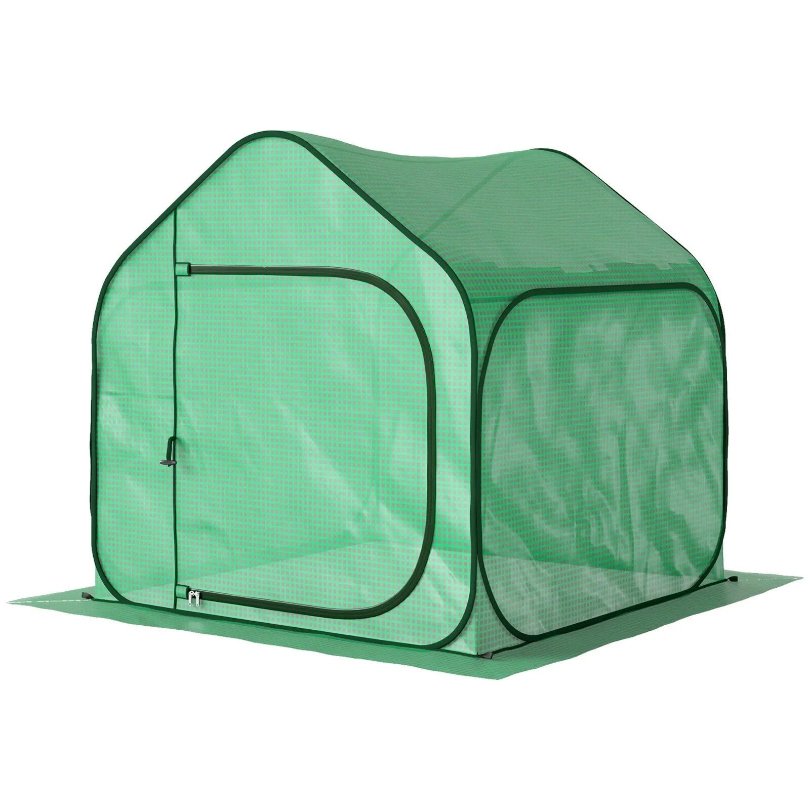 Mini Pop - Up Greenhouse with 150 x 148cm Reinforced PE Cover and Zipper Door - Home and Garden Furniture Shop - rustic - furniture