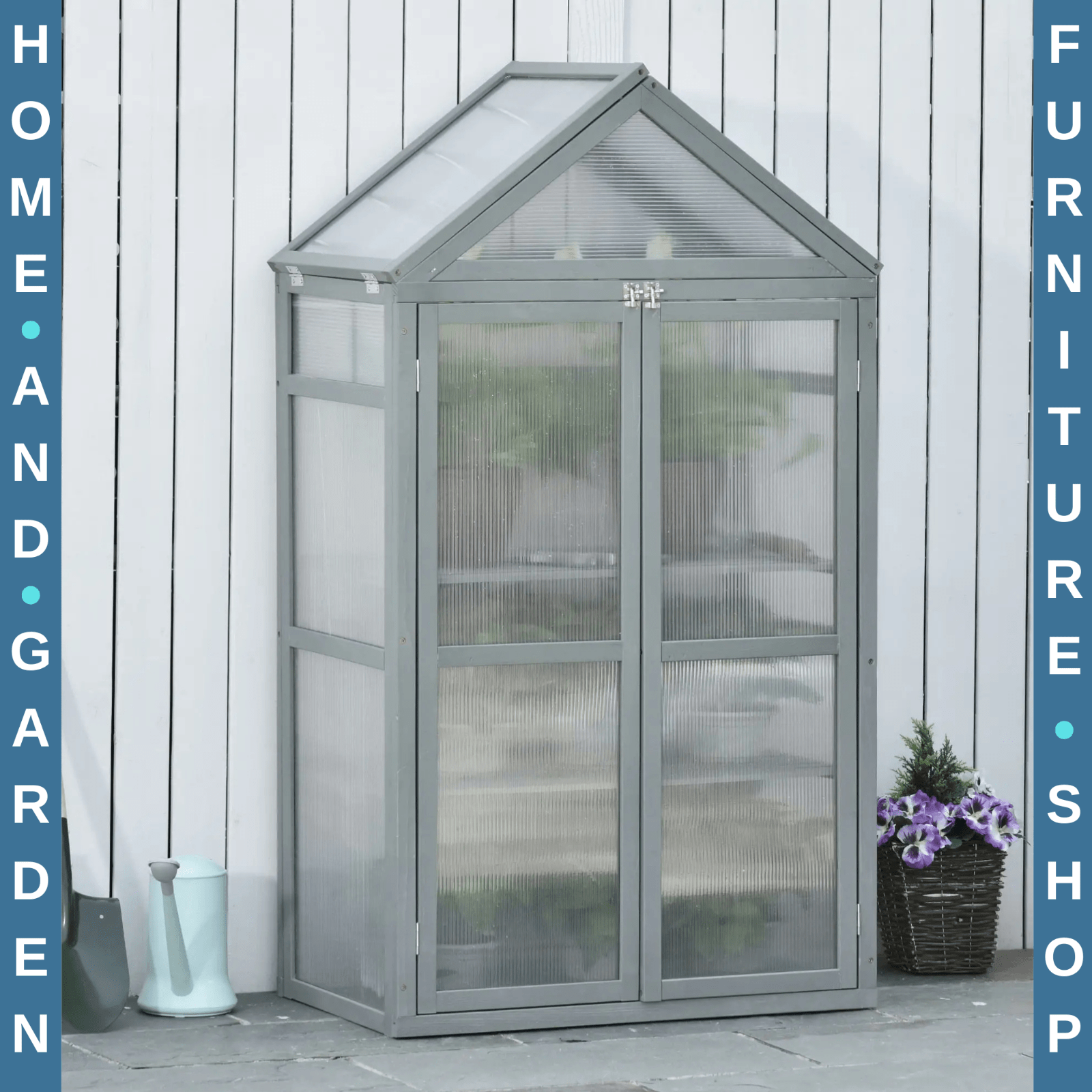 Mini Wooden Greenhouse Grow House for Plants with PC Board 80x47x138cm Outdoor - Home and Garden Furniture Shop - rustic - furniture