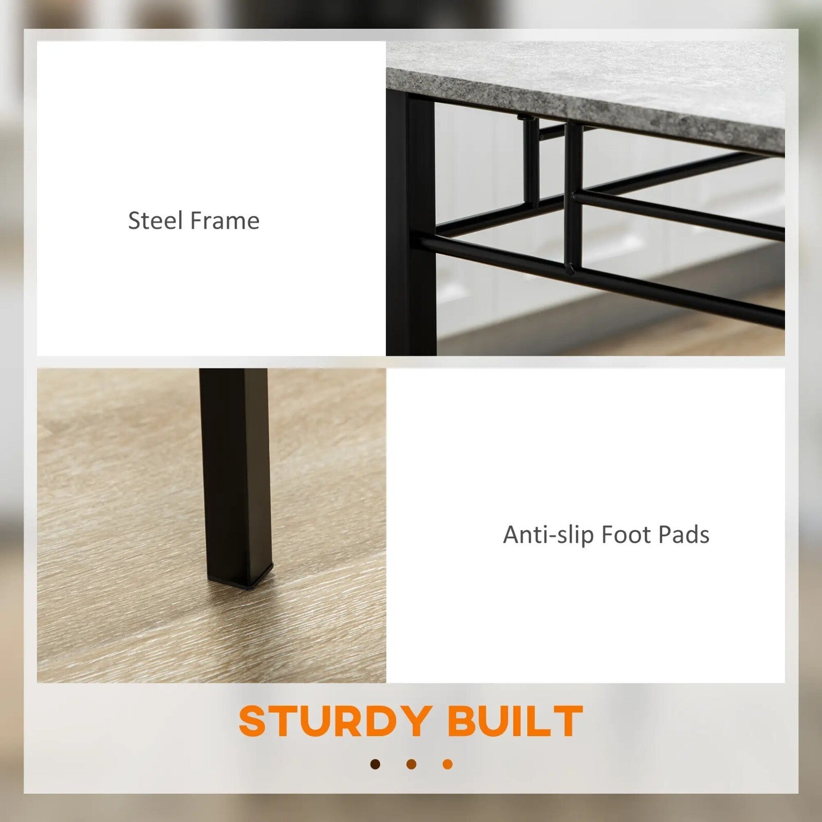 Modern Dining Table and Chairs Set 4 Chairs Space Saving Grey Marble Effect Set - Home and Garden Furniture Shop - rustic - furniture