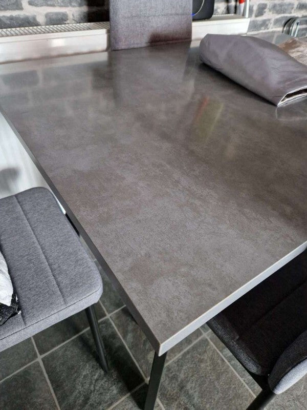 Modern Grey Dining Room Table Metal Legs Strong Leg Kitchen Breakfast Table Desk - Home and Garden Furniture Shop - rustic - furniture