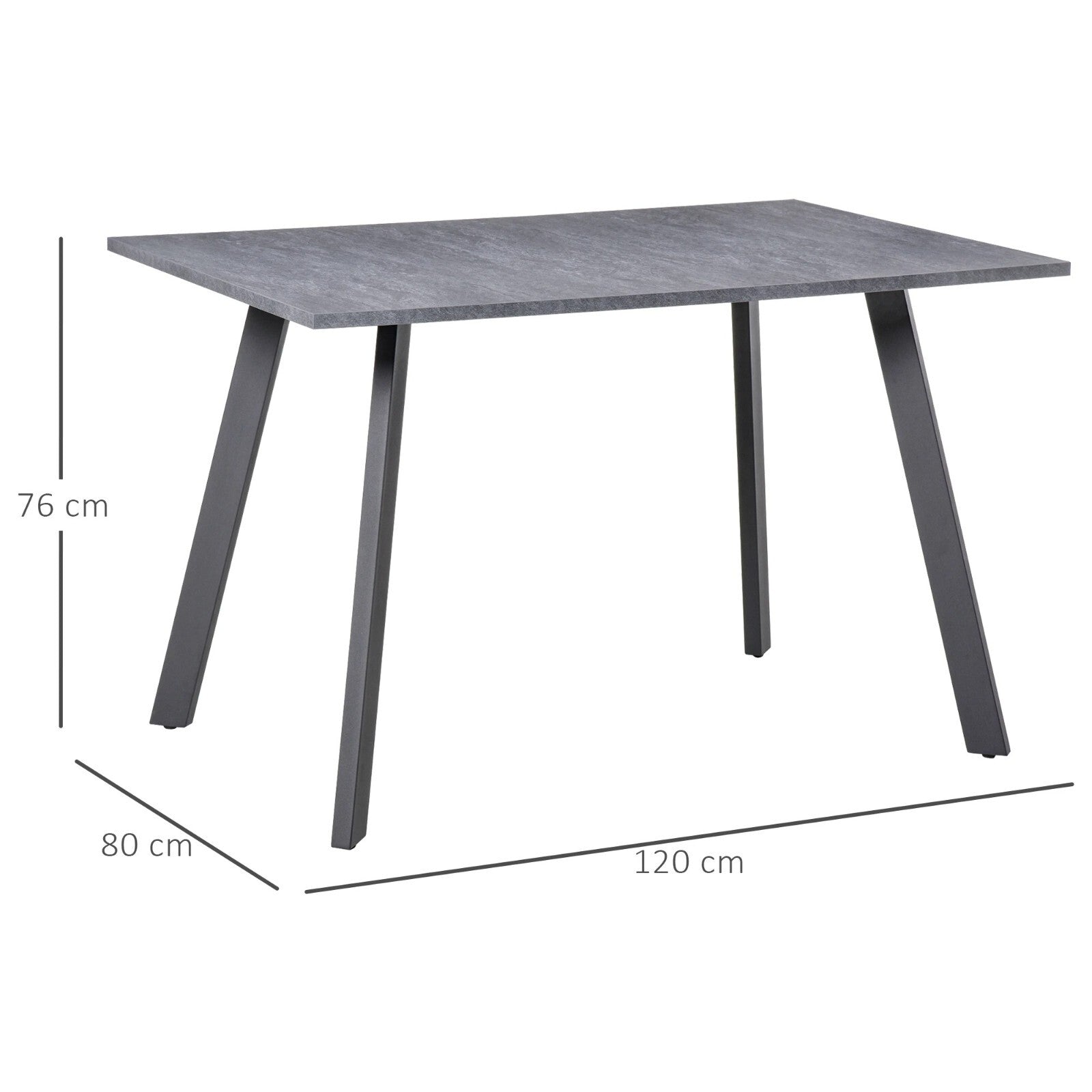 Modern Grey Dining Room Table Metal Legs Strong Leg Kitchen Breakfast Table Desk - Home and Garden Furniture Shop - rustic - furniture