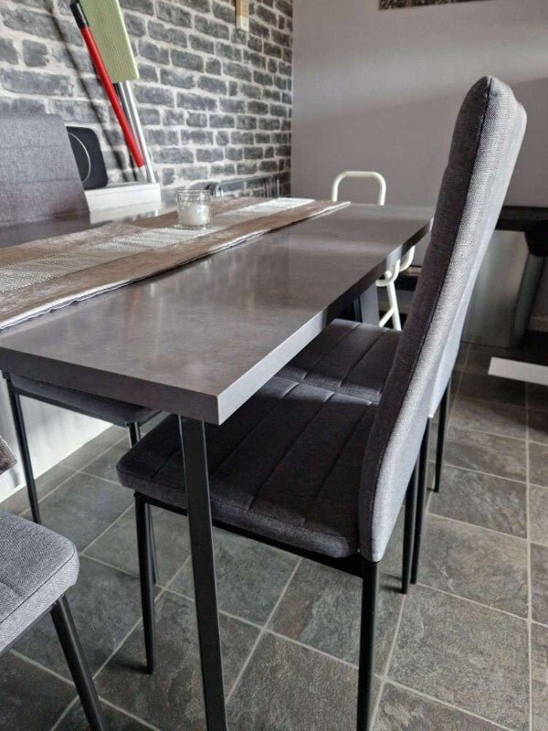 Modern Grey Dining Room Table Metal Legs Strong Leg Kitchen Breakfast Table Desk - Home and Garden Furniture Shop - rustic - furniture