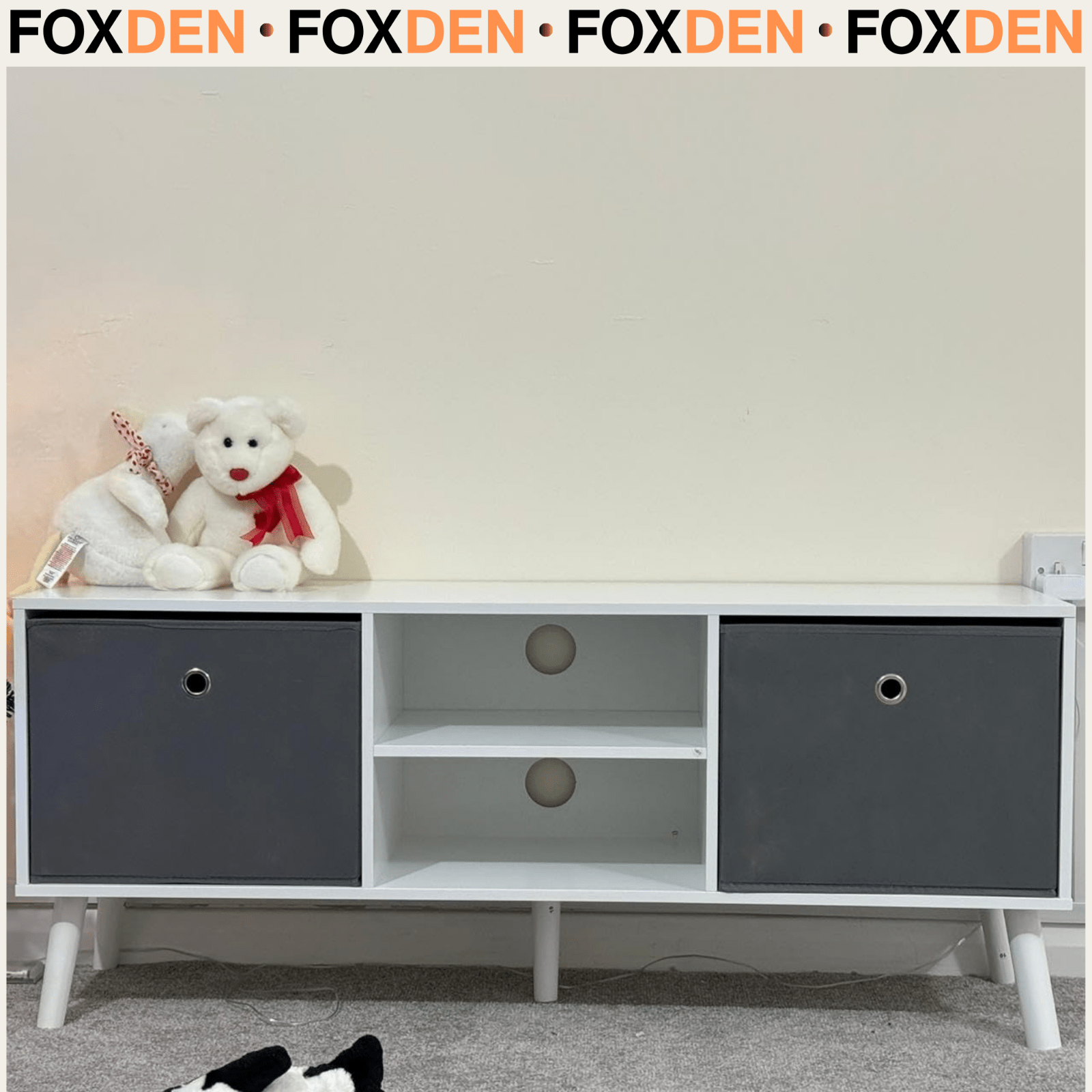 Modern Wooden TV Cabinet Stand Media Unit Retro TV Cube Storage Drawers Shelves - Home and Garden Furniture Shop - rustic - furniture