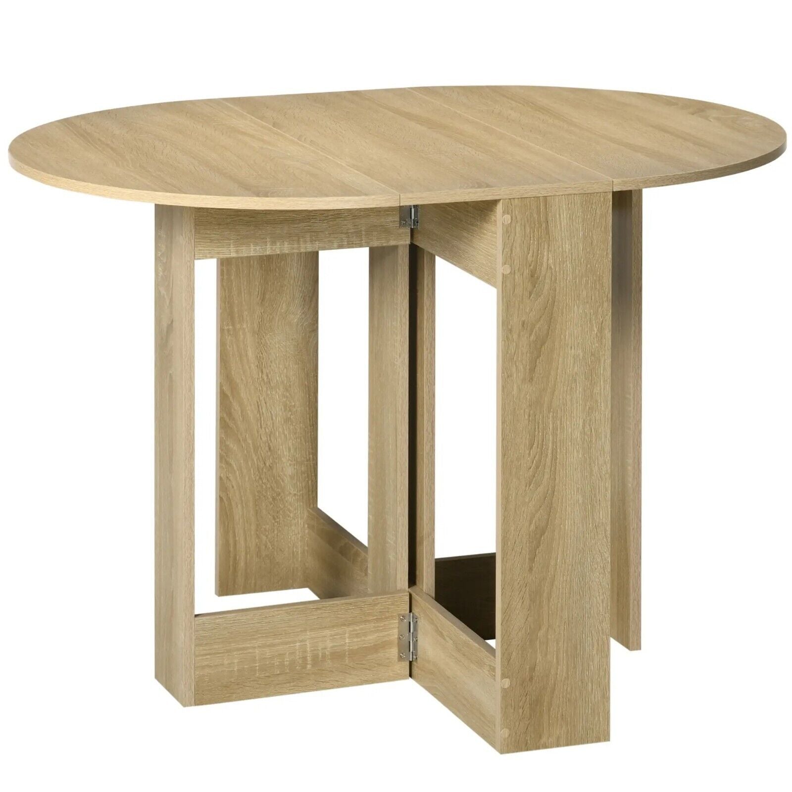 Oak Brown Folding Dining Table Drop Leaf Extendable Kitchen Table Space Saving - Home and Garden Furniture Shop - rustic - furniture