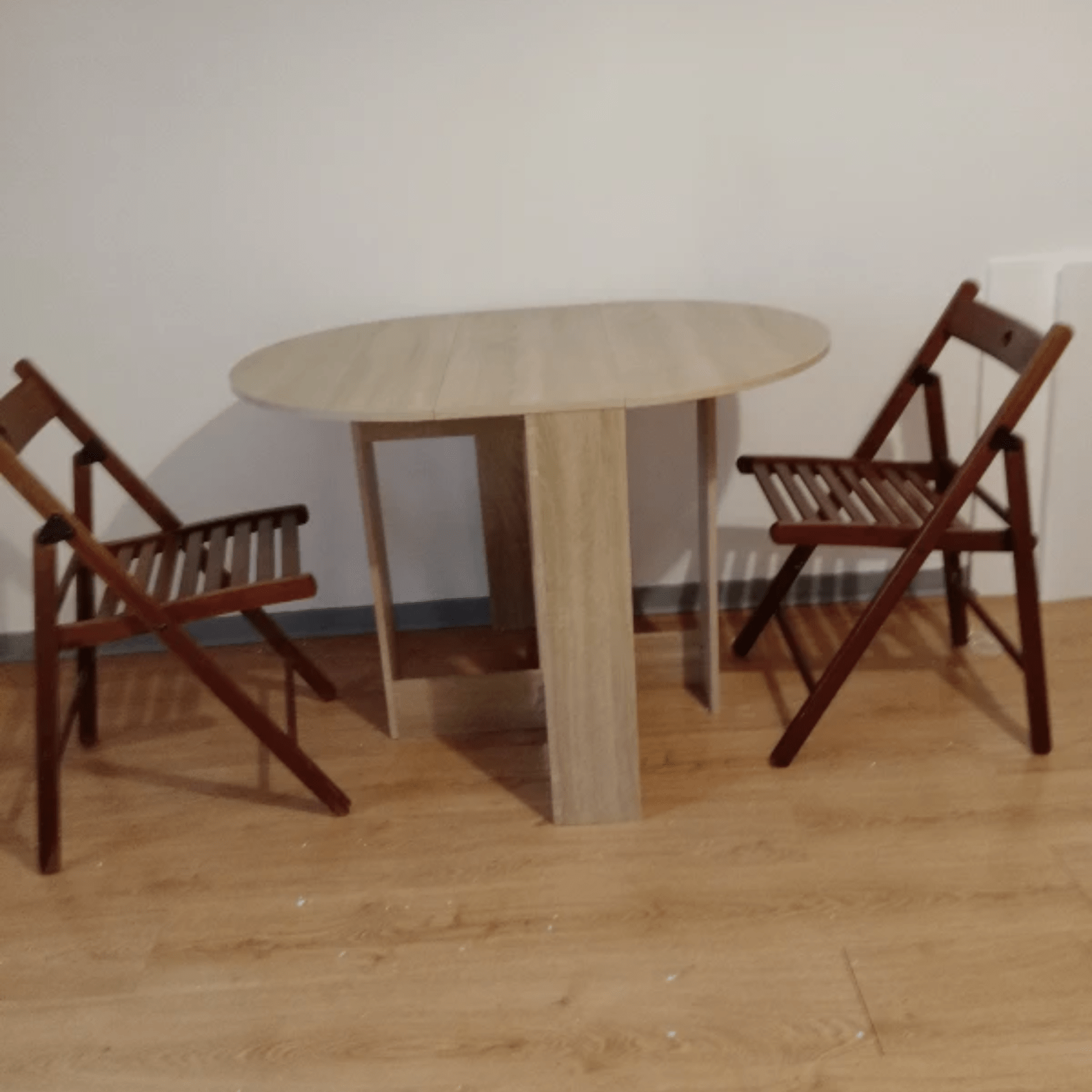 Oak Brown Folding Dining Table Drop Leaf Extendable Kitchen Table Space Saving - Home and Garden Furniture Shop - rustic - furniture