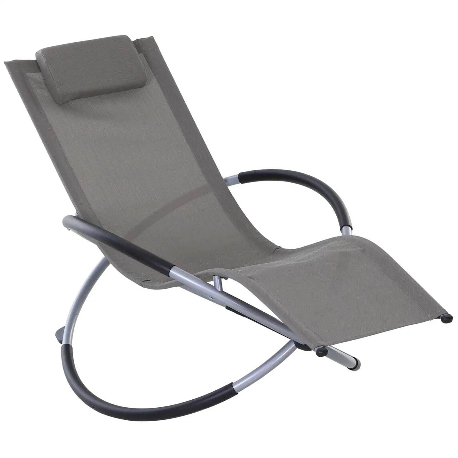Orbital Zero Gravity Lounger Foldable Rocking Patio Chaise Chair with Pillow - Home and Garden Furniture Shop - #rustic - furniture#