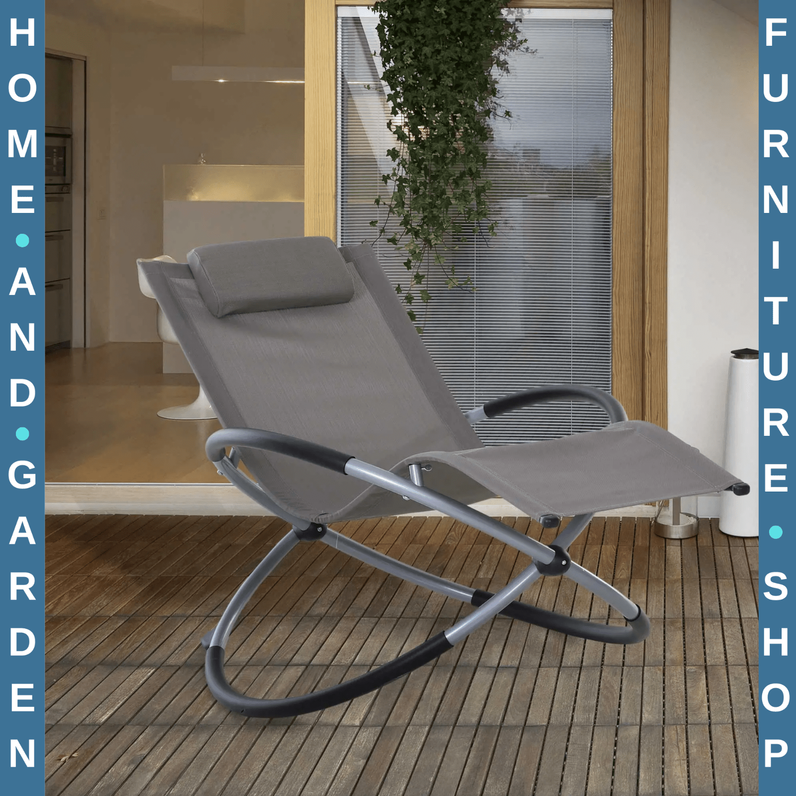 Orbital Zero Gravity Lounger Foldable Rocking Patio Chaise Chair with Pillow - Home and Garden Furniture Shop - #rustic - furniture#