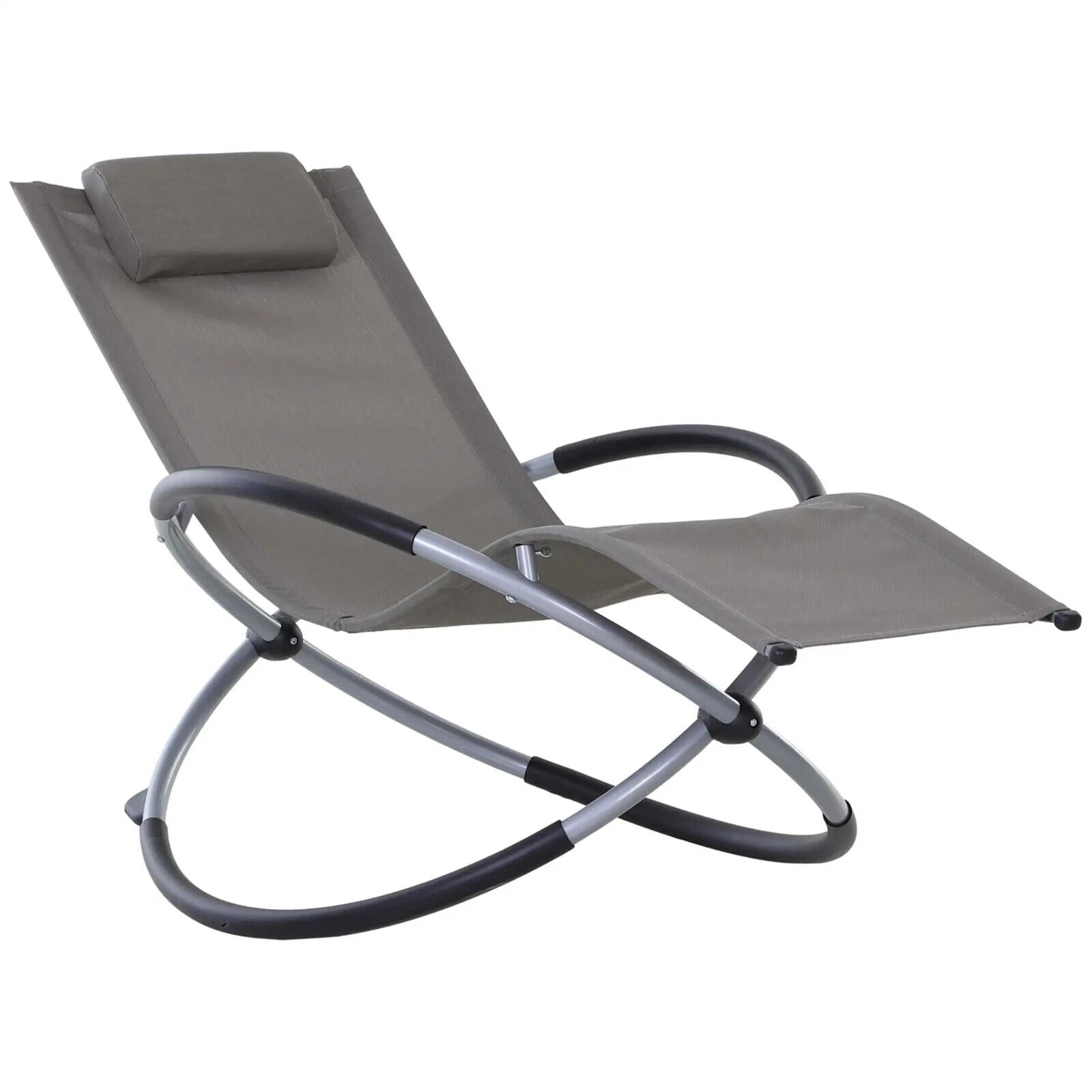 Orbital Zero Gravity Lounger Foldable Rocking Patio Chaise Chair with Pillow - Home and Garden Furniture Shop - #rustic - furniture#