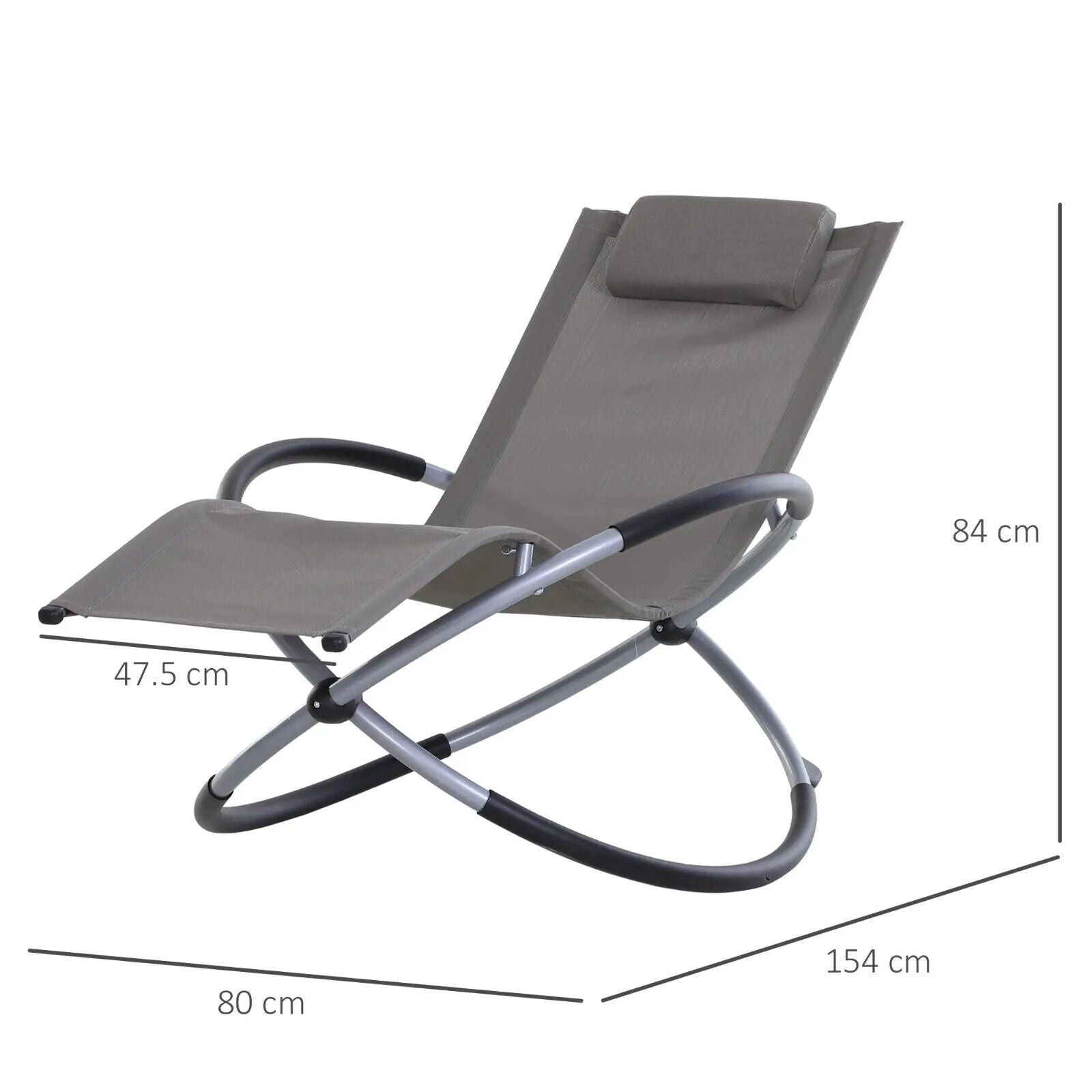 Orbital Zero Gravity Lounger Foldable Rocking Patio Chaise Chair with Pillow - Home and Garden Furniture Shop - #rustic - furniture#