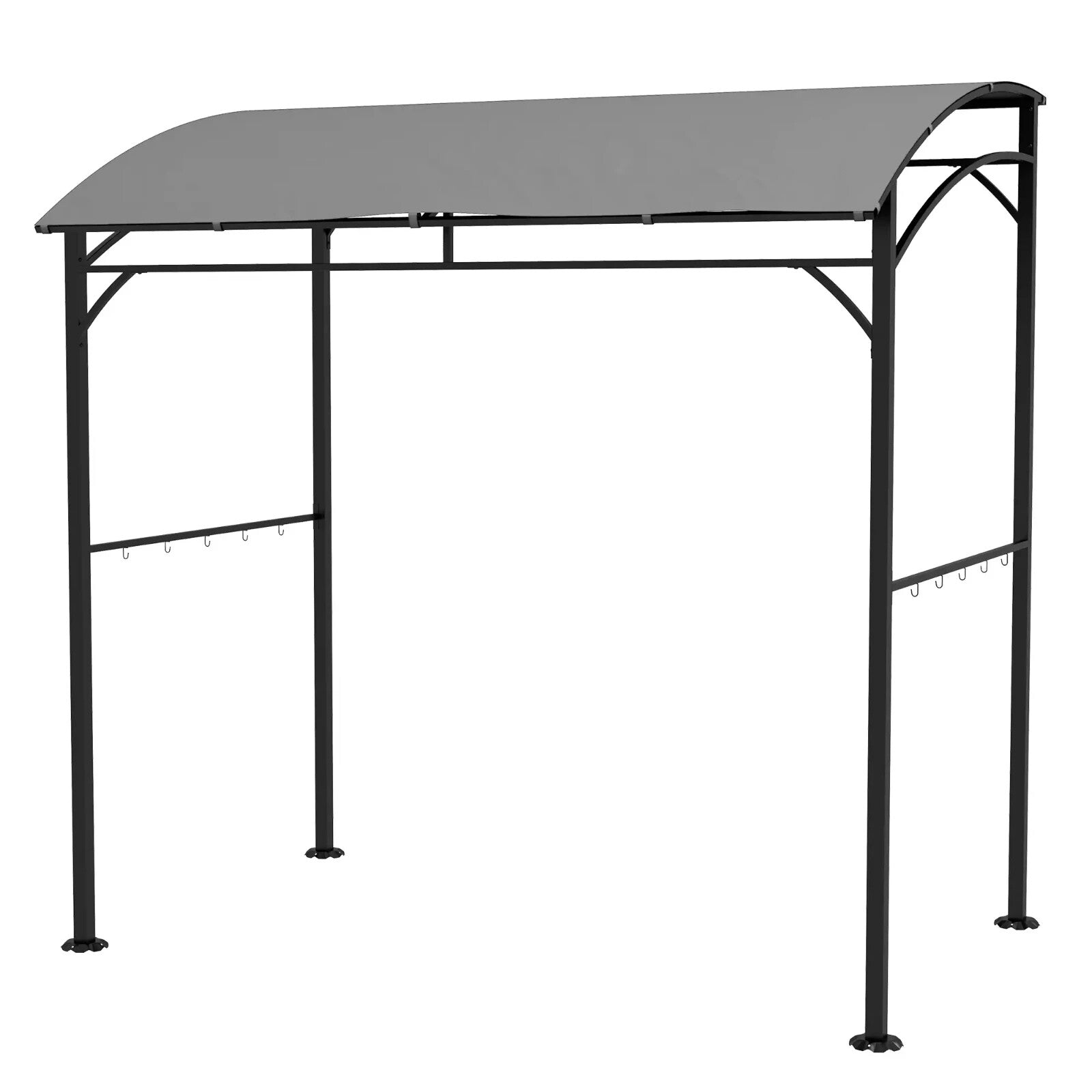 Outdoor Cooking Shelter 2.2 x 1.5 m BBQ Gazebo Tent Sun Shade with Canopy Grey - Home and Garden Furniture Shop - rustic - furniture