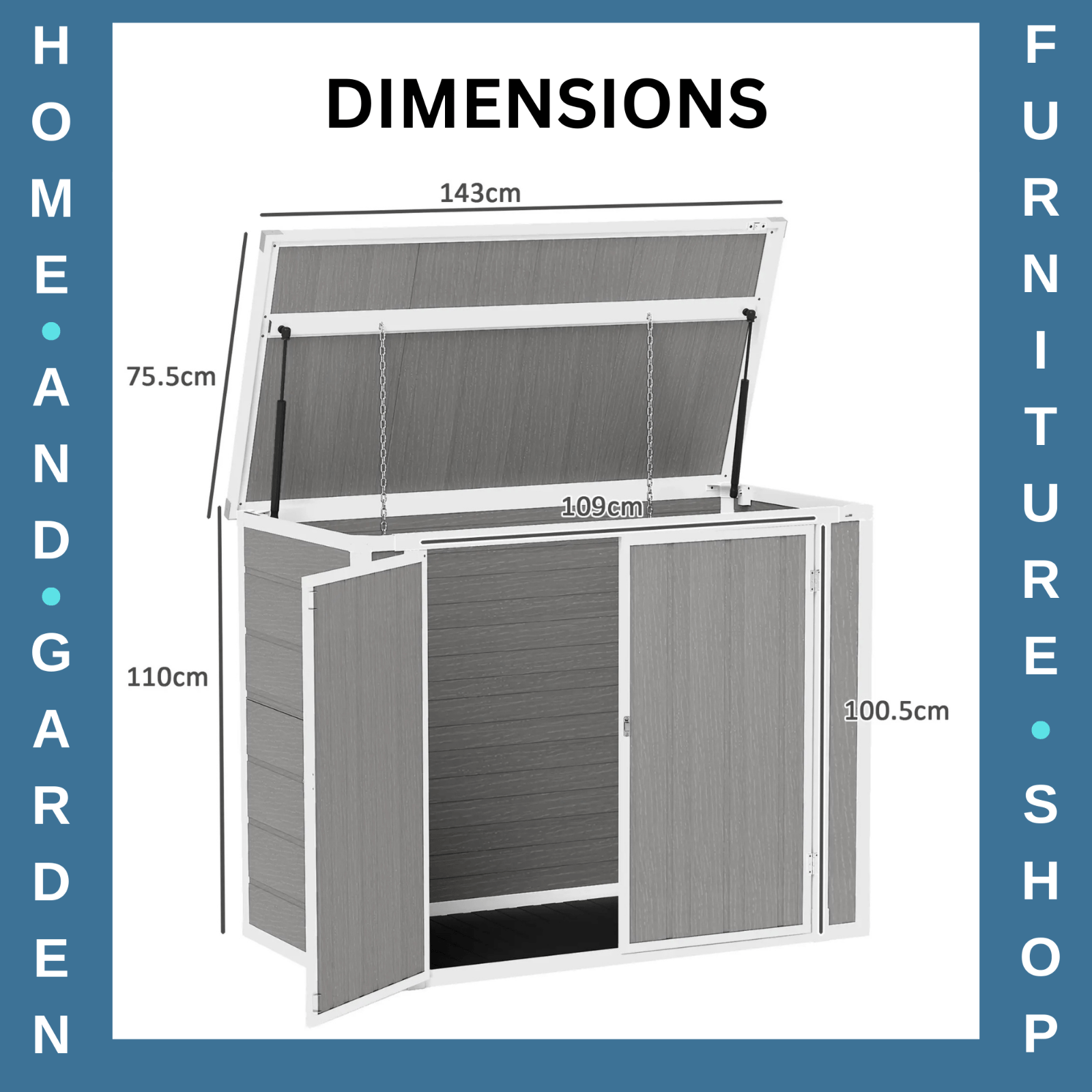 Outdoor Double Bin Storage Shed 4.7 x 2.5FT Lockable Garden Shed Grey Bike Shed - Home and Garden Furniture Shop - rustic - furniture