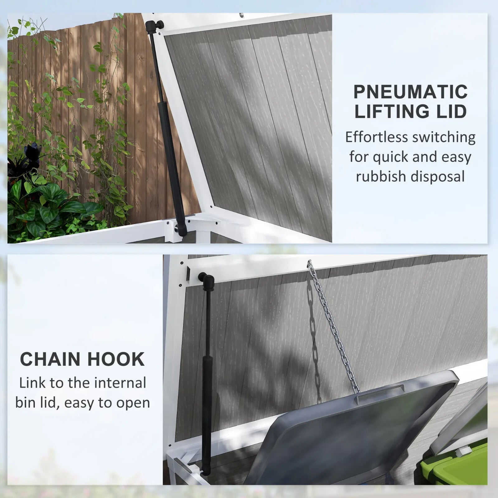 Outdoor Double Bin Storage Shed 4.7 x 2.5FT Lockable Garden Shed Grey Bike Shed - Home and Garden Furniture Shop - rustic - furniture