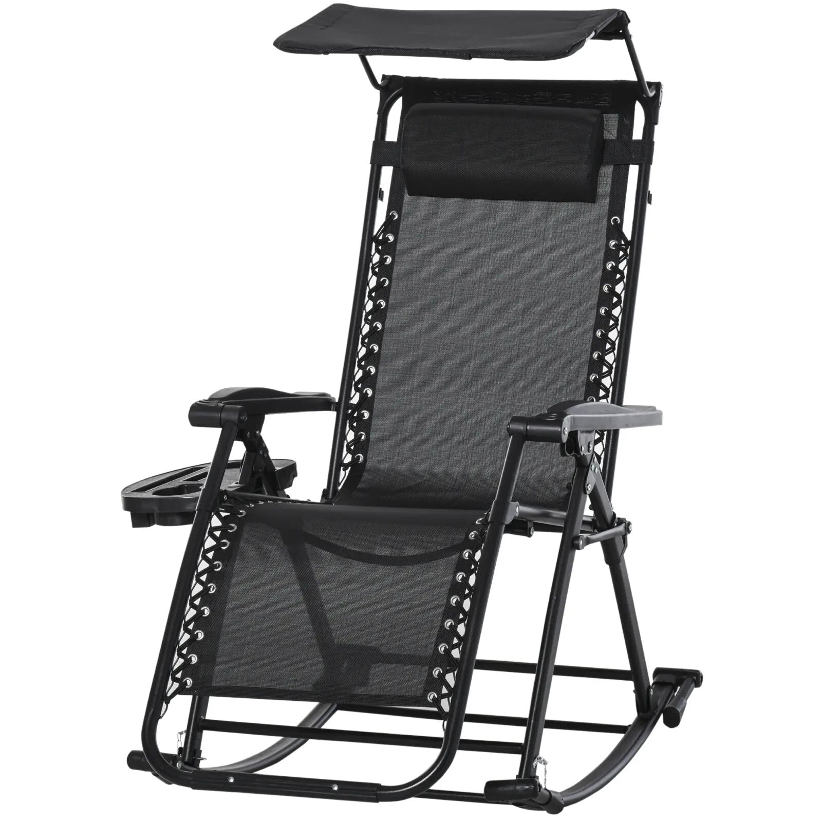 Outdoor Folding Recliner Lounge Rocker Chair Zero Gravity Seat Adjustable Back - Home and Garden Furniture Shop - rustic - furniture