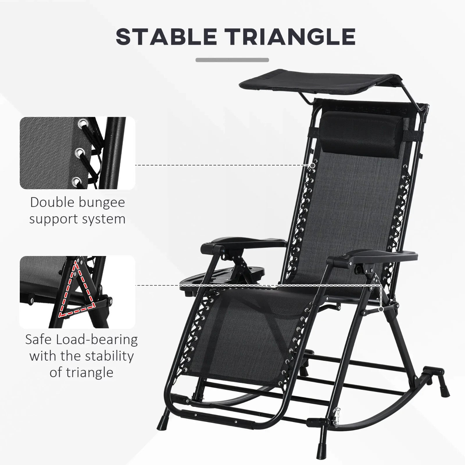 Outdoor Folding Recliner Lounge Rocker Chair Zero Gravity Seat Adjustable Back - Home and Garden Furniture Shop - rustic - furniture