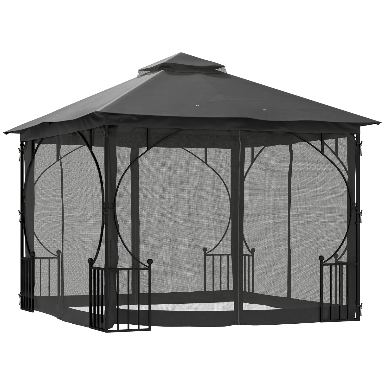 Outdoor Garden Gazebo Party Tent Canopy Sun Shade Patio Cover Shelter Black 3m - Home and Garden Furniture Shop - #rustic - furniture#