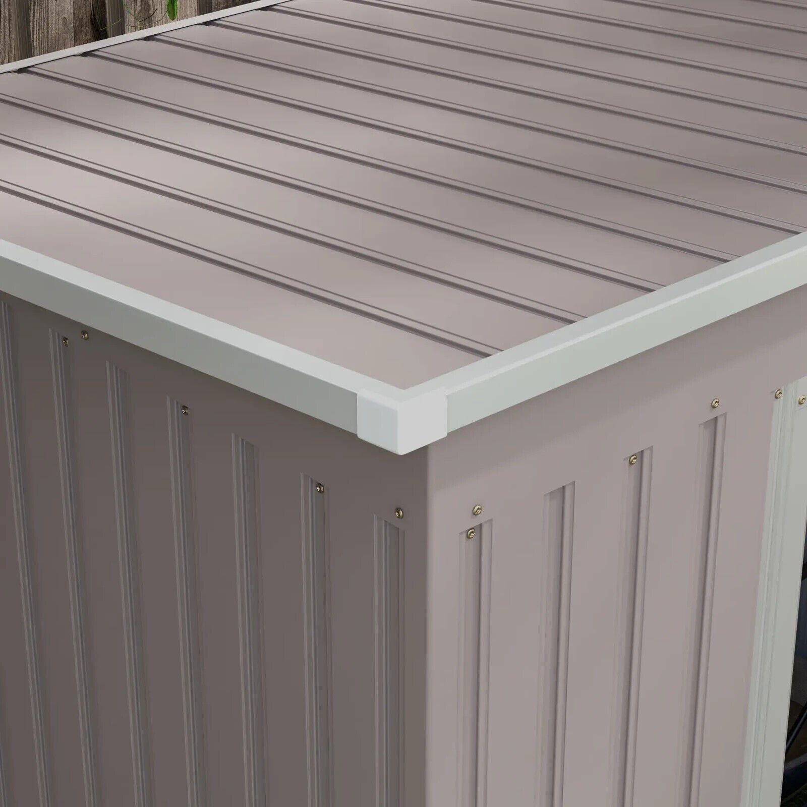 Outdoor Garden Metal Storage Shed with Foundation Double Doors Vents Sloped Roof - Home and Garden Furniture Shop - #rustic - furniture#