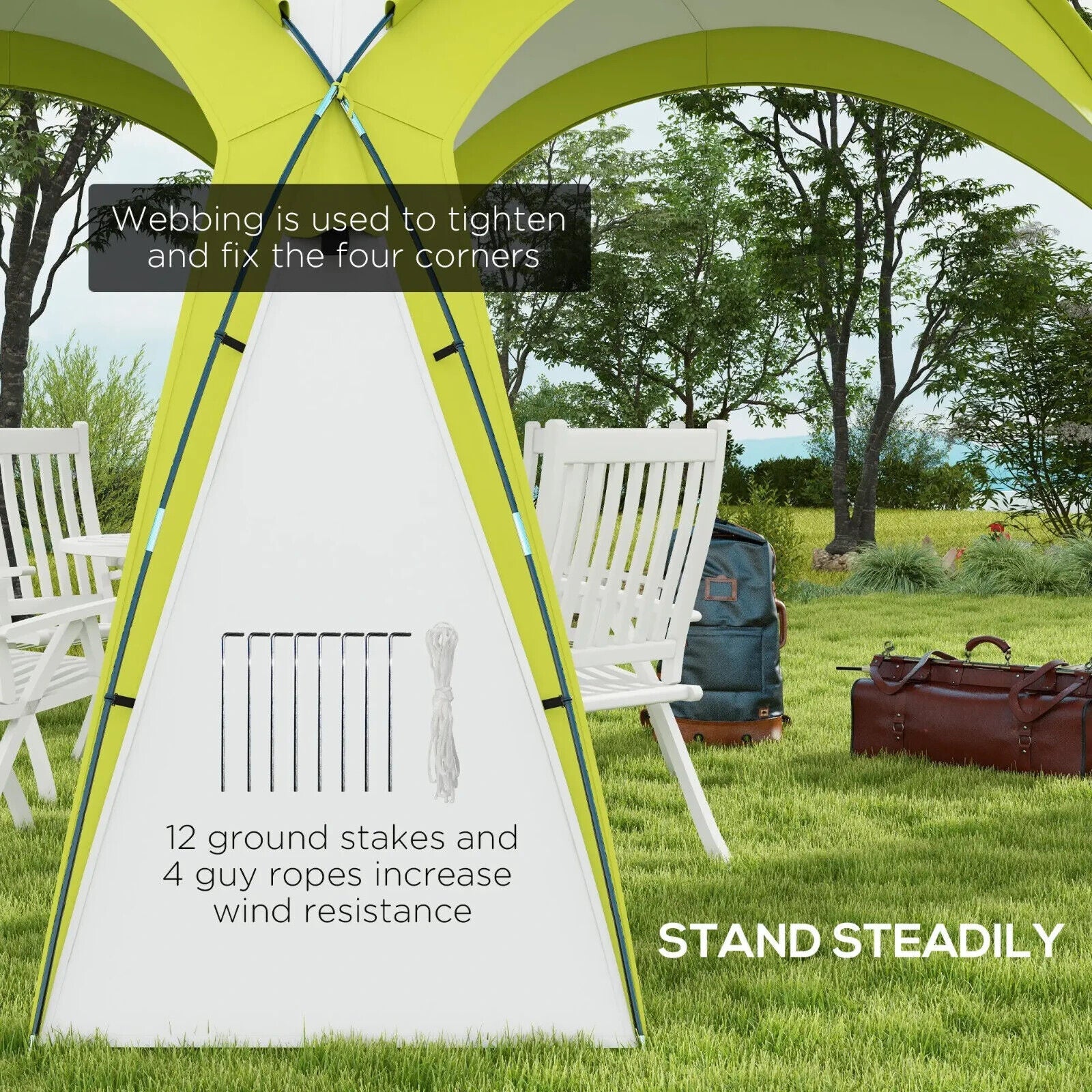 Outdoor Gazebo Event Shelter Party Tent for Garden Green Camping Canopy Gazebo - Home and Garden Furniture Shop - #rustic - furniture#