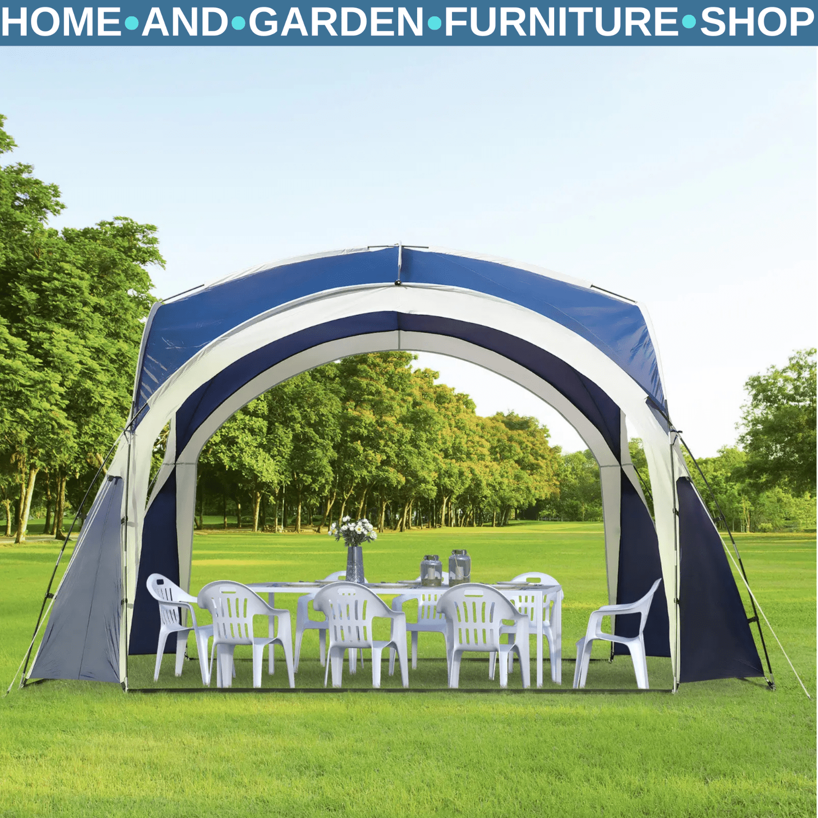 Outdoor Gazebo Shelter Event Party Tent for Camping or Garden Use 3.5m x 3.5m - Home and Garden Furniture Shop - rustic - furniture