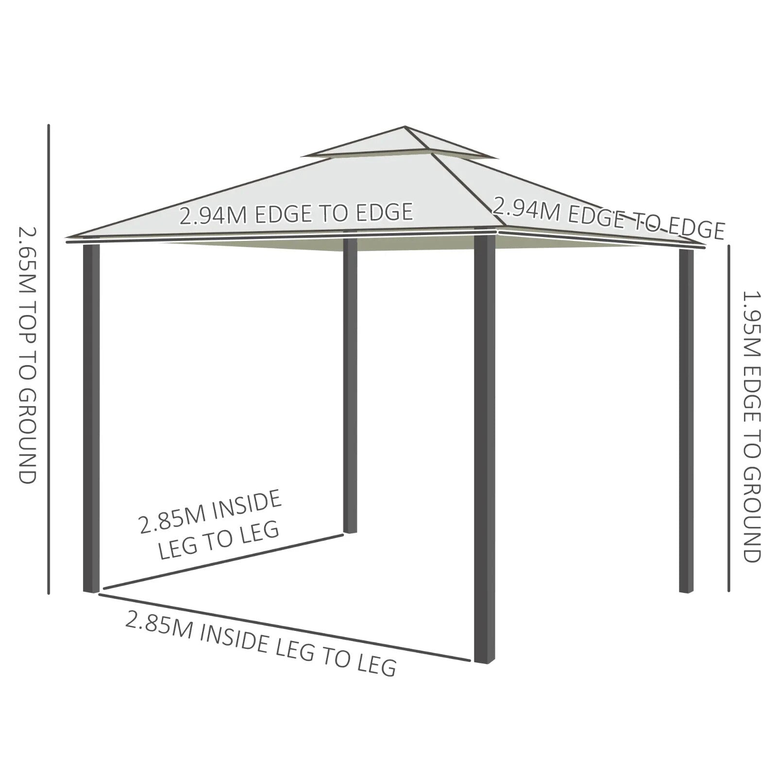 Outdoor Gazebo with Sides Garden Party Tent Canopy Sun Shade Shelter Double Roof - Home and Garden Furniture Shop - rustic - furniture