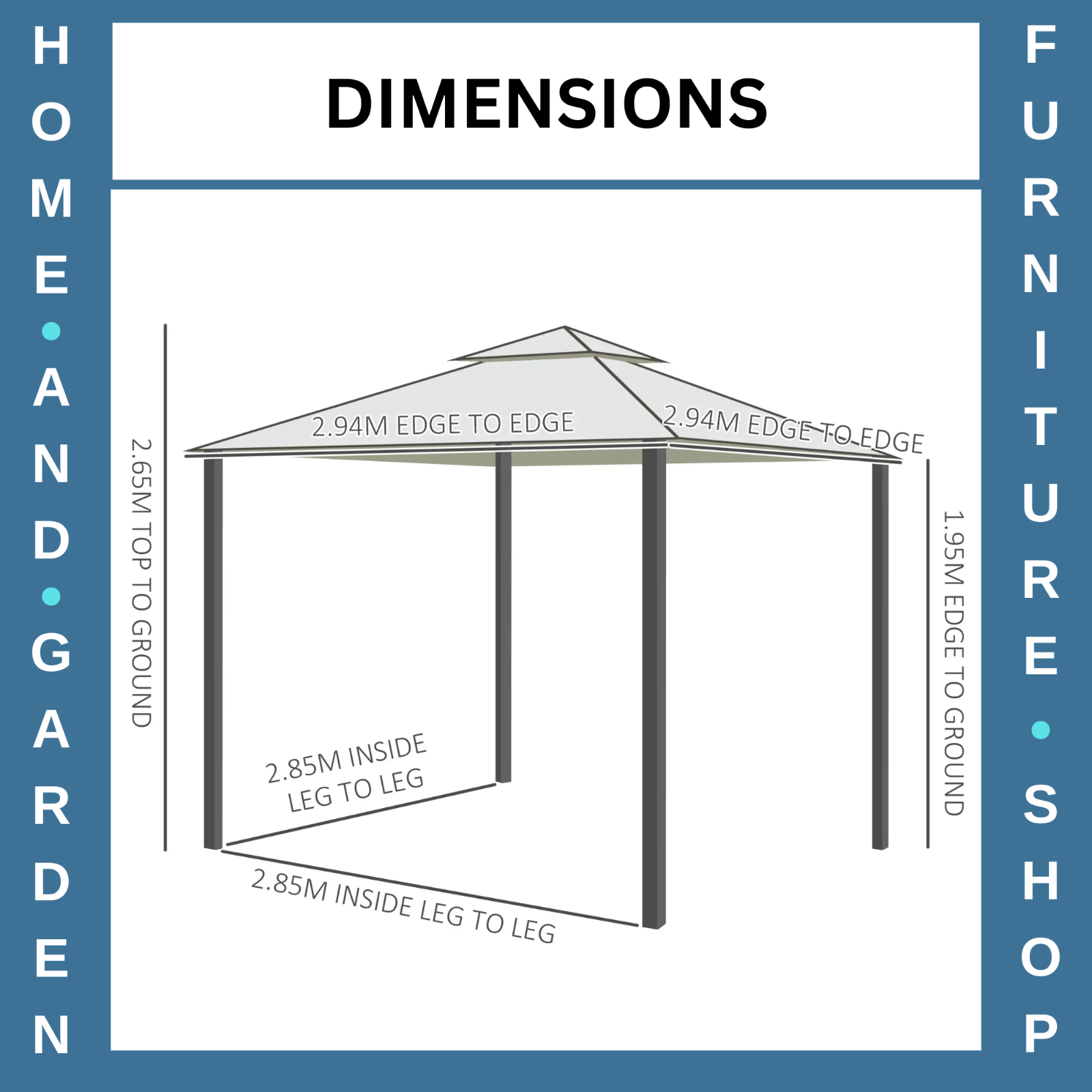 Outdoor Gazebo with Sides Garden Party Tent Canopy Sun Shade Shelter Double Roof - Home and Garden Furniture Shop - rustic - furniture
