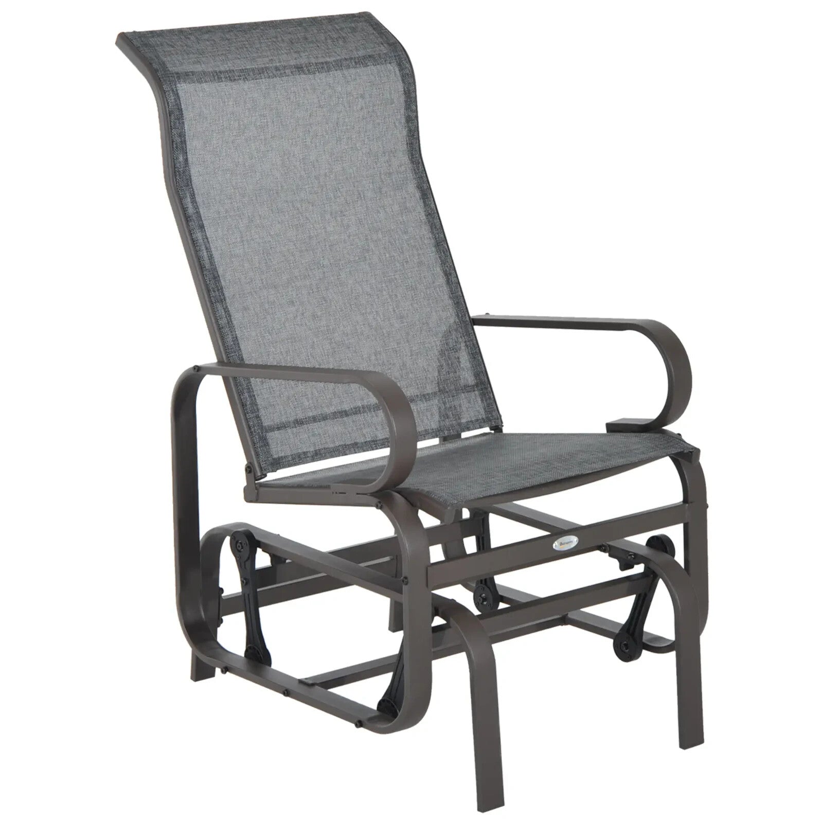 Outdoor Gliding Rocking Chair Steel Frame Patio Garden Lounge Seat Armchair - Home and Garden Furniture Shop - rustic - furniture