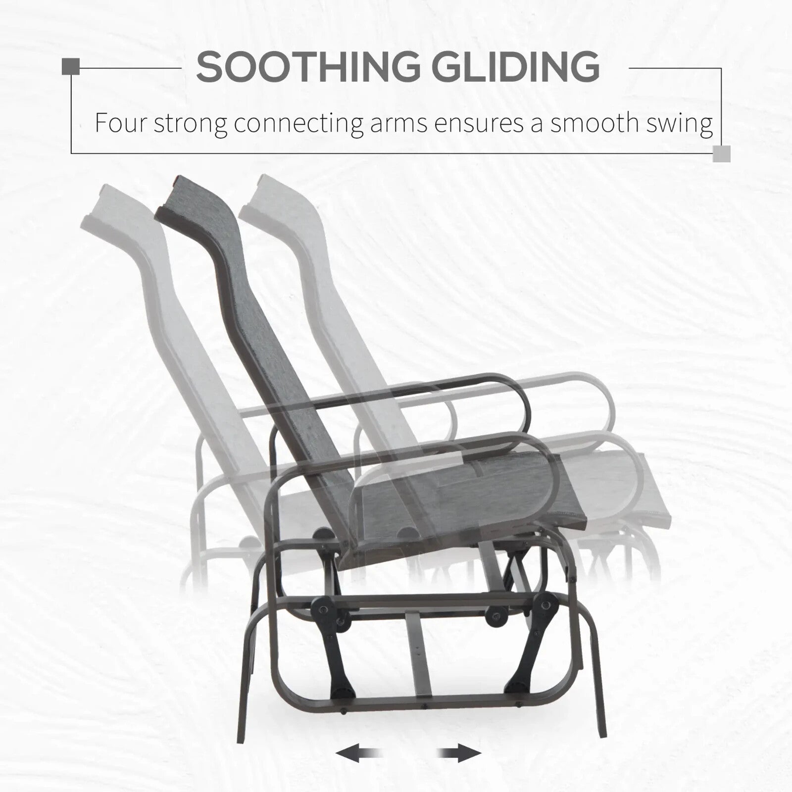 Outdoor Gliding Rocking Chair Steel Frame Patio Garden Lounge Seat Armchair - Home and Garden Furniture Shop - rustic - furniture