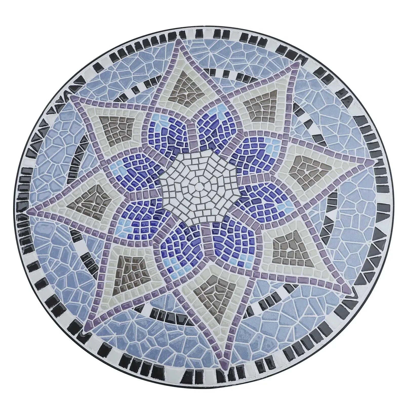 Outdoor Mosaic Round Bistro Table 60cm Ceramic Top Coffee Side Table for Garden - Home and Garden Furniture Shop - #rustic - furniture#