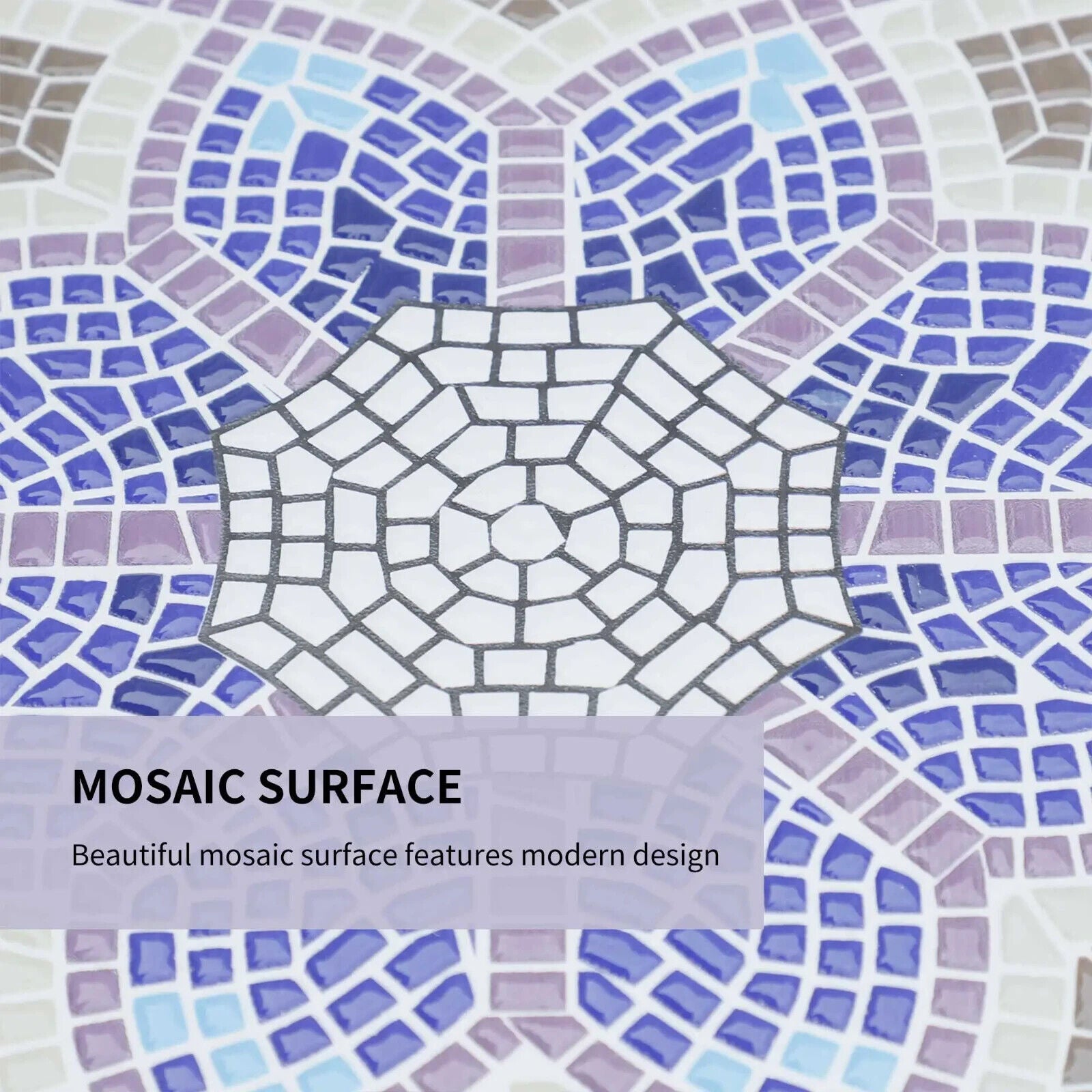 Outdoor Mosaic Round Bistro Table 60cm Ceramic Top Coffee Side Table for Garden - Home and Garden Furniture Shop - #rustic - furniture#