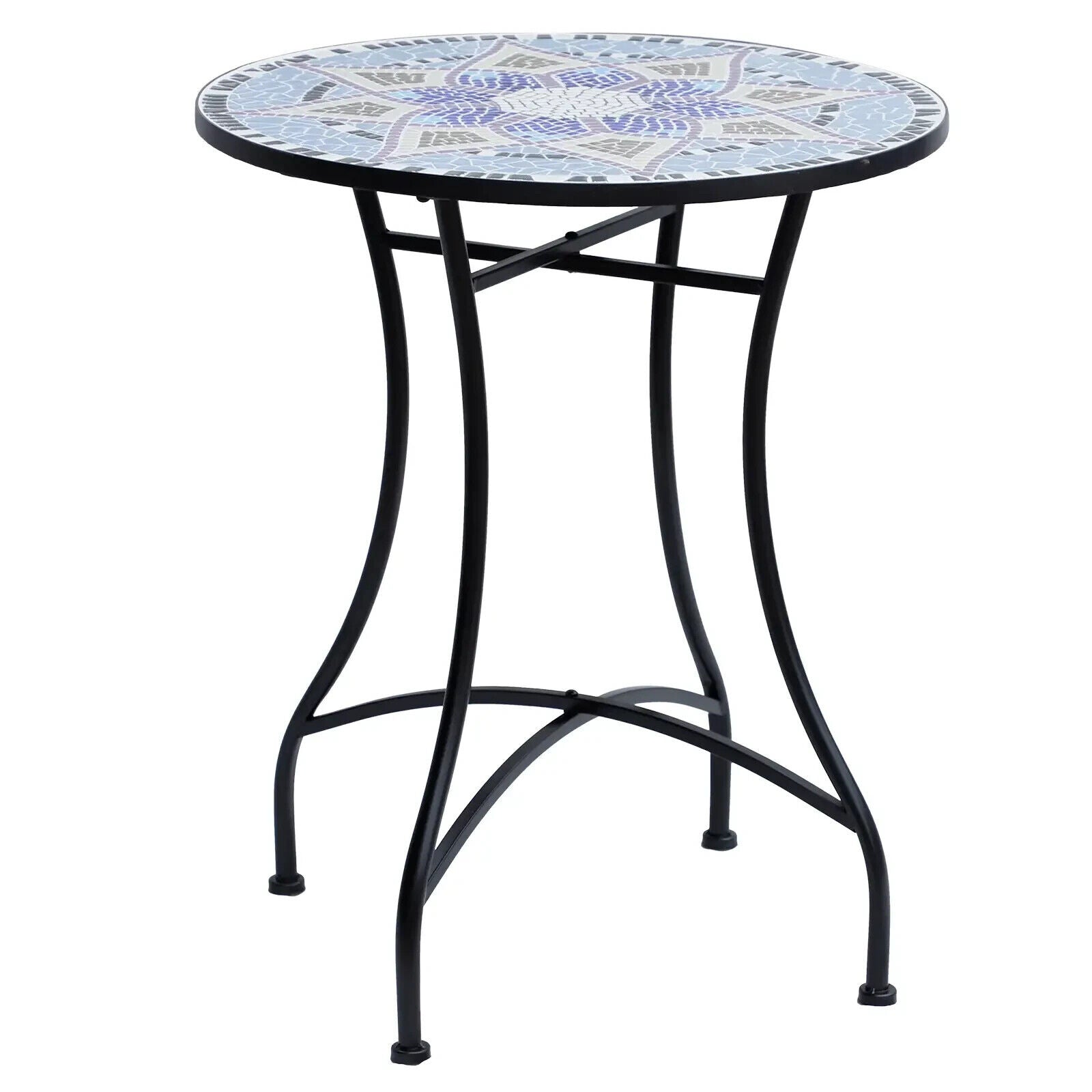 Outdoor Mosaic Round Bistro Table 60cm Ceramic Top Coffee Side Table for Garden - Home and Garden Furniture Shop - #rustic - furniture#
