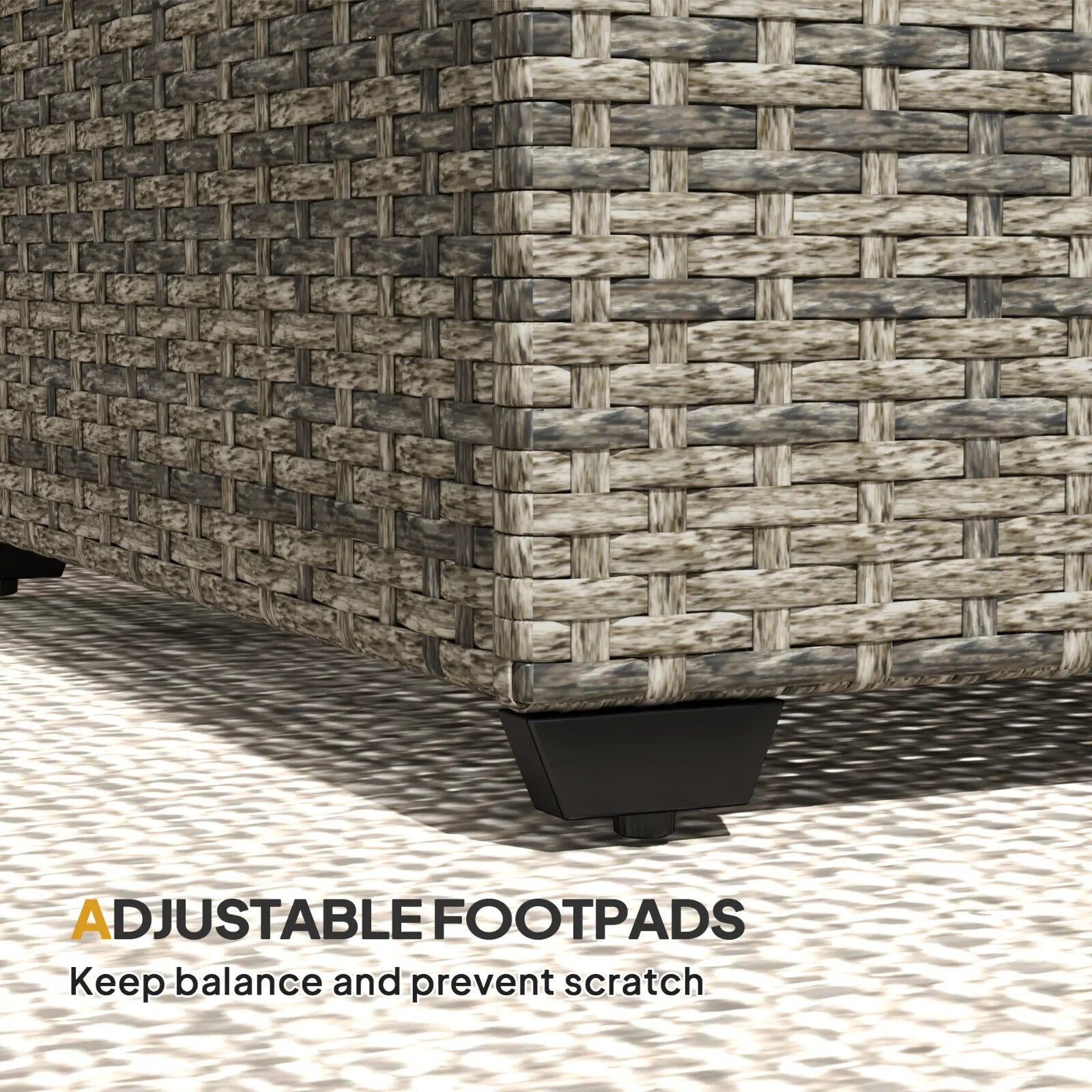 Outdoor Rattan Coffee Table with Glass Top Garden Patio Side Table Dark Grey - Home and Garden Furniture Shop - rustic - furniture