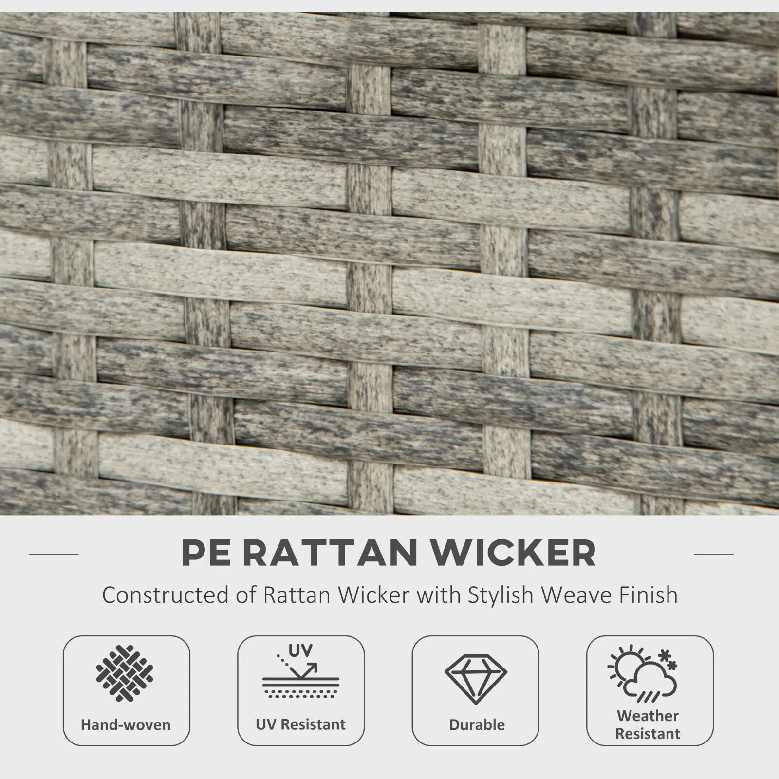 Outdoor Rattan Gas Fire Pit Table Propane Heater with Rain Cover 40000 BTU Grey - Home and Garden Furniture Shop - rustic - furniture