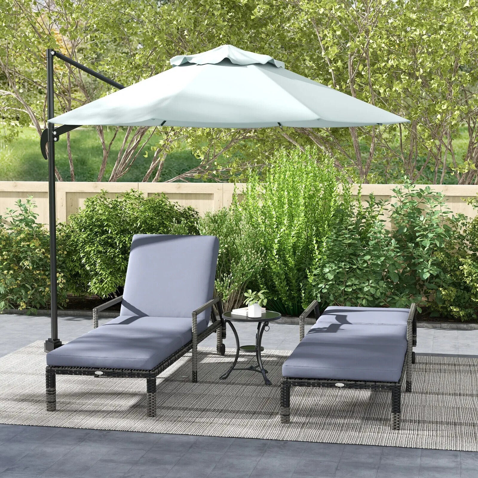 Outdoor Rattan Sun Lounger Set of 2 Adjustable Wicker Chaise Recliner Chairs - Home and Garden Furniture Shop - #rustic - furniture#