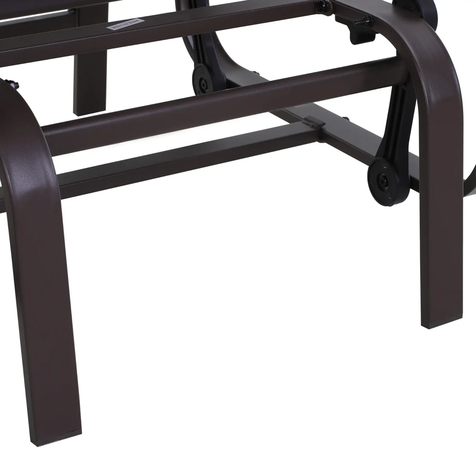 Outdoor Rocking Glider Chair Steel Frame Garden Lounger Seat Brown Armchair - Home and Garden Furniture Shop - rustic - furniture