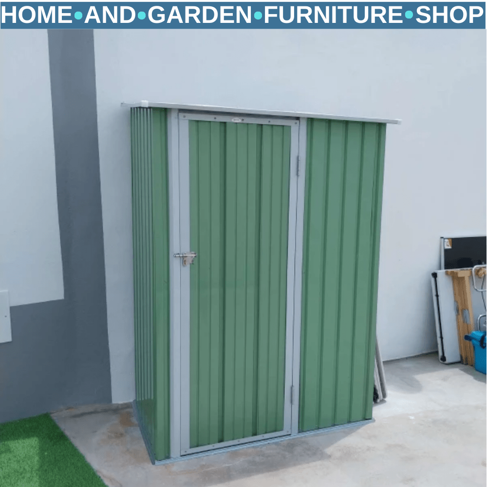Outdoor Steel Storage Shed Garden Tool Shed with Lockable Door for Backyard Use - Home and Garden Furniture Shop - rustic - furniture