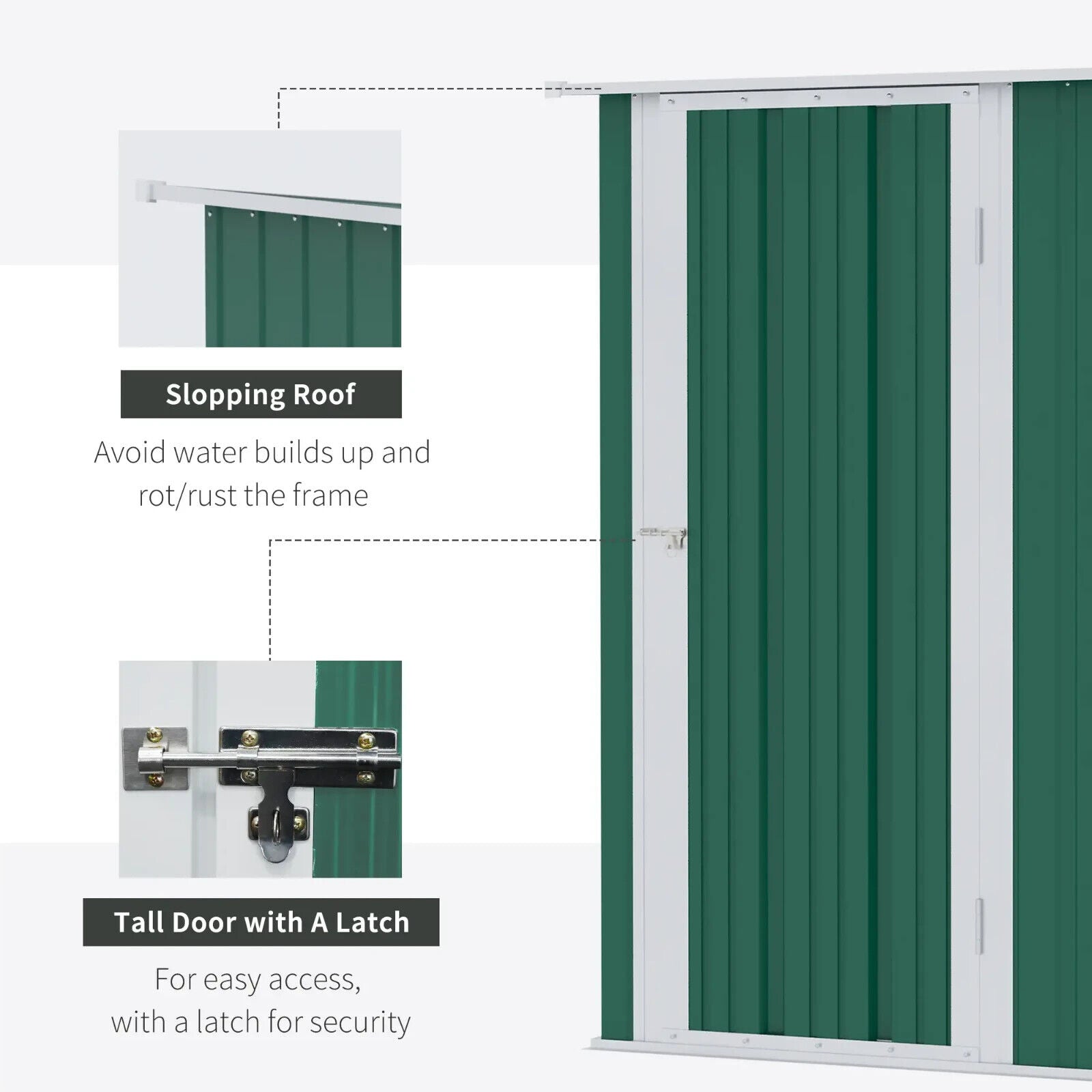 Outdoor Steel Storage Shed Garden Tool Shed with Lockable Door for Backyard Use - Home and Garden Furniture Shop - #rustic - furniture#