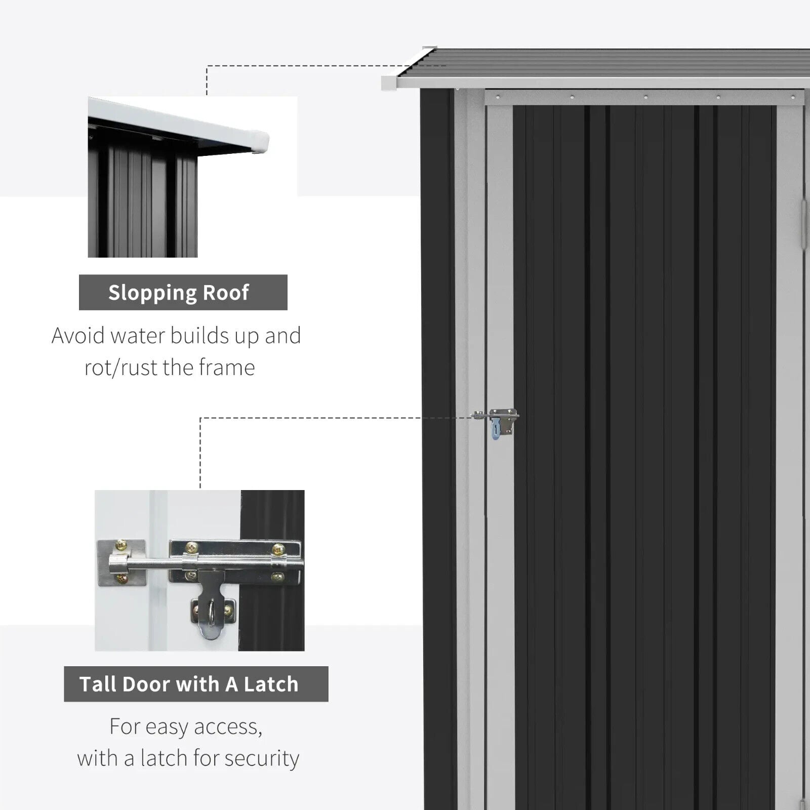 Outdoor Steel Storage Shed Garden Tool Shed with Lockable Door for Use Backyard - Home and Garden Furniture Shop - #rustic - furniture#