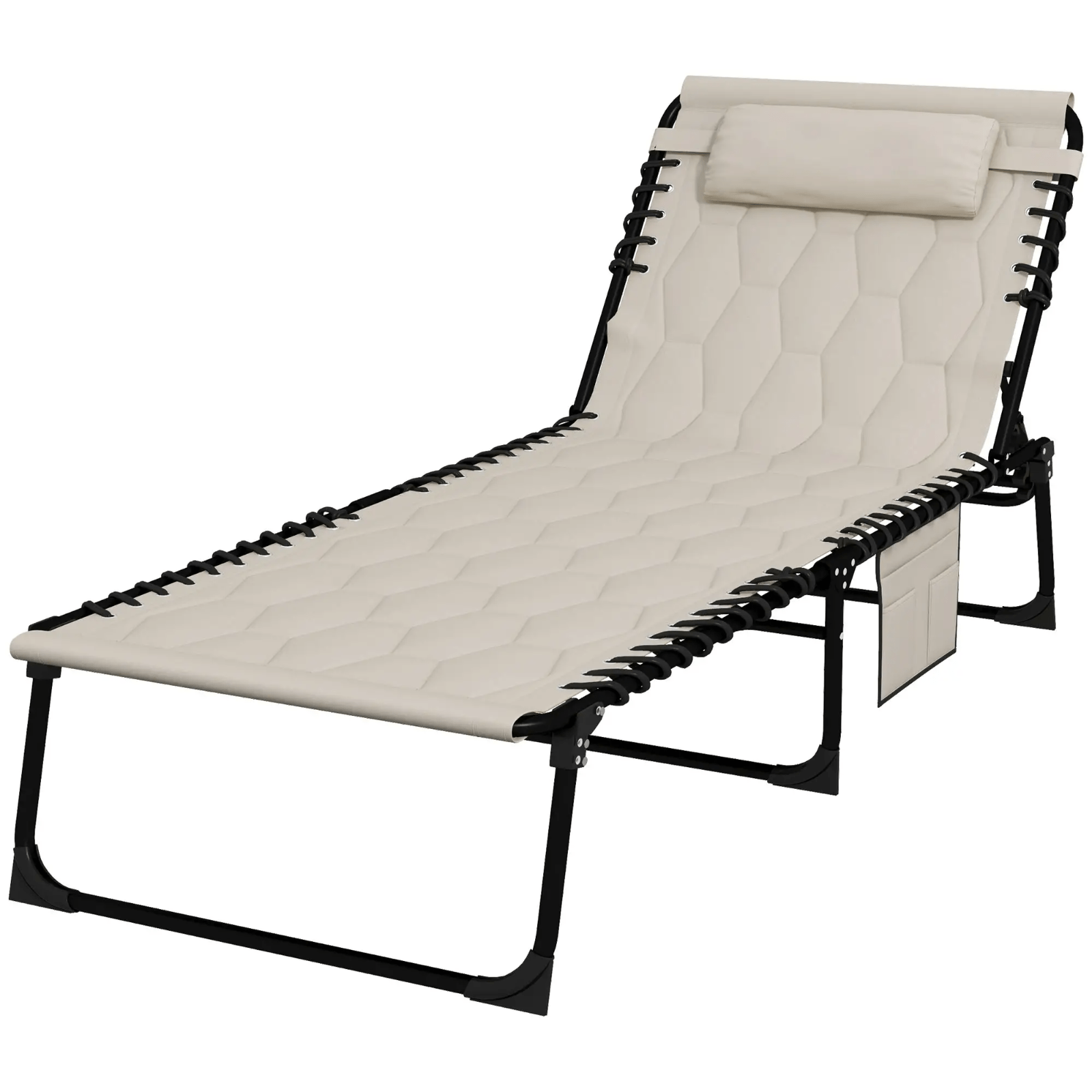 Outdoor Sun Lounger Chair with Padded Seat Patio Recliner Chair Garden Day Bed - Home and Garden Furniture Shop - #rustic - furniture#