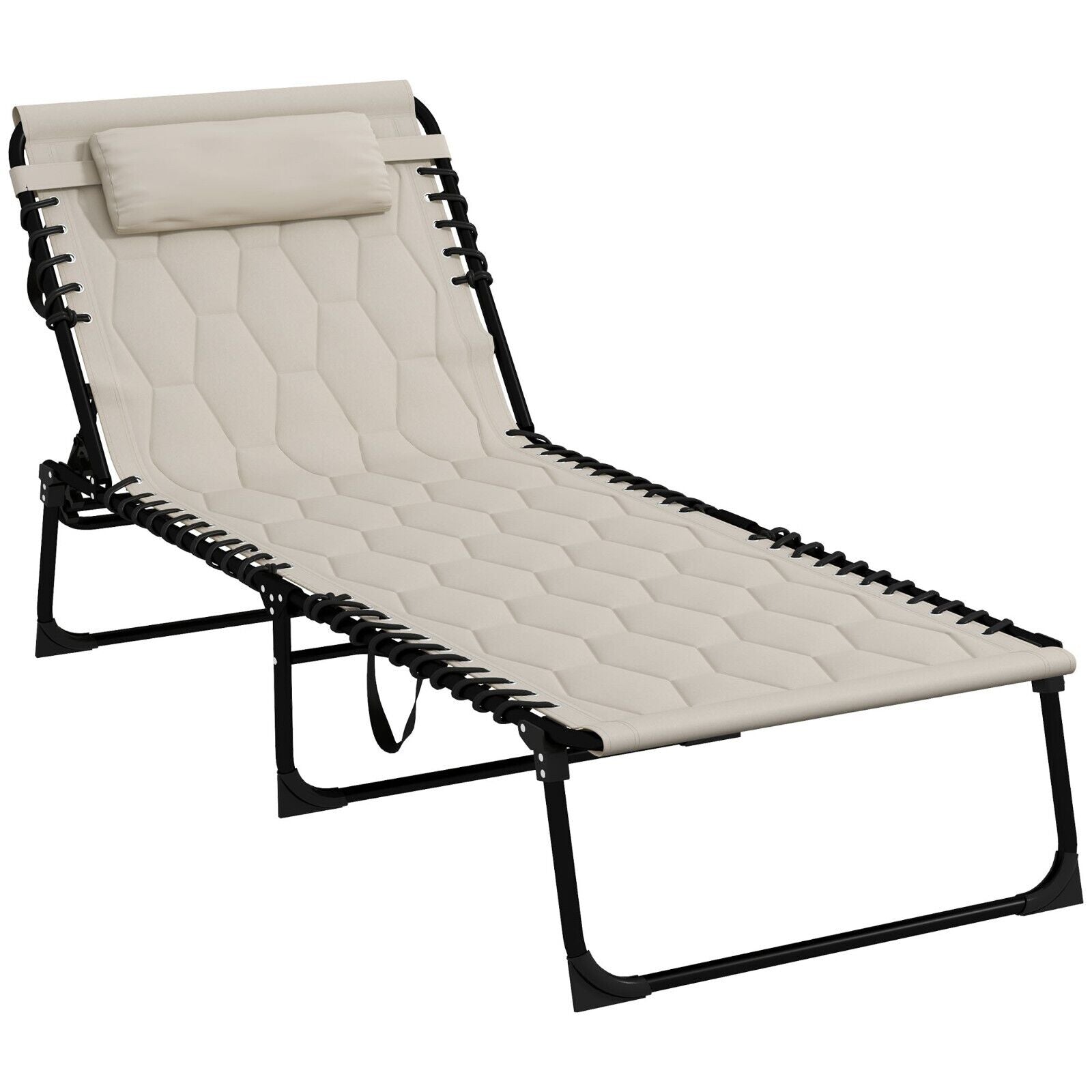 Outdoor Sun Lounger Chair with Padded Seat Patio Recliner Chair Garden Day Bed - Home and Garden Furniture Shop - #rustic - furniture#